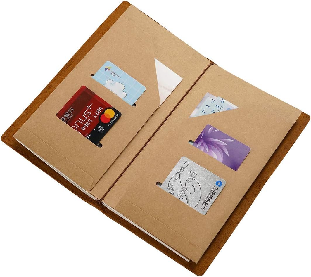 Custom Logo Kraft File Folder with Zipper PVC Pouch Storage Bag Travelers Journal Accessories Pack - Private Label Refills for Standard Size Travelers Notebook by Manufacturer