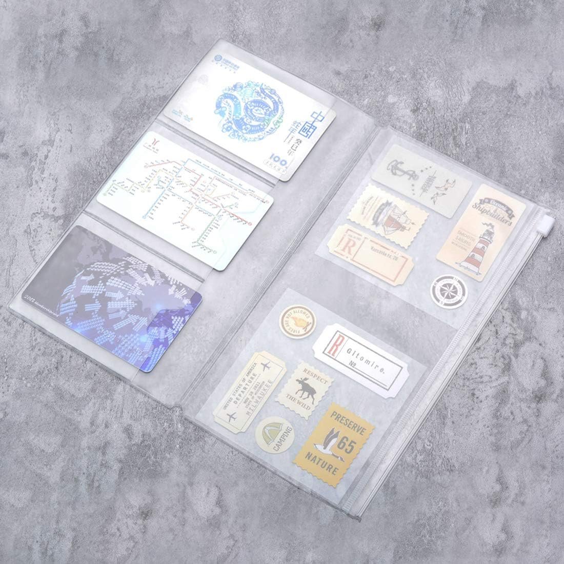 Custom Logo Kraft File Folder with Zipper PVC Pouch Storage Bag Travelers Journal Accessories Pack - Private Label Refills for Standard Size Travelers Notebook by Manufacturer