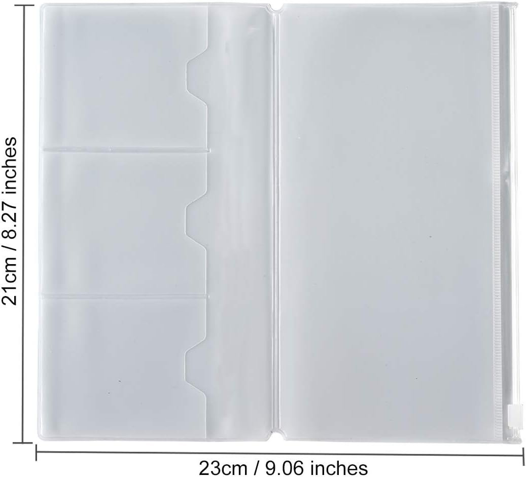 Custom Logo Kraft File Folder with Zipper PVC Pouch Storage Bag Travelers Journal Accessories Pack - Private Label Refills for Standard Size Travelers Notebook by Manufacturer