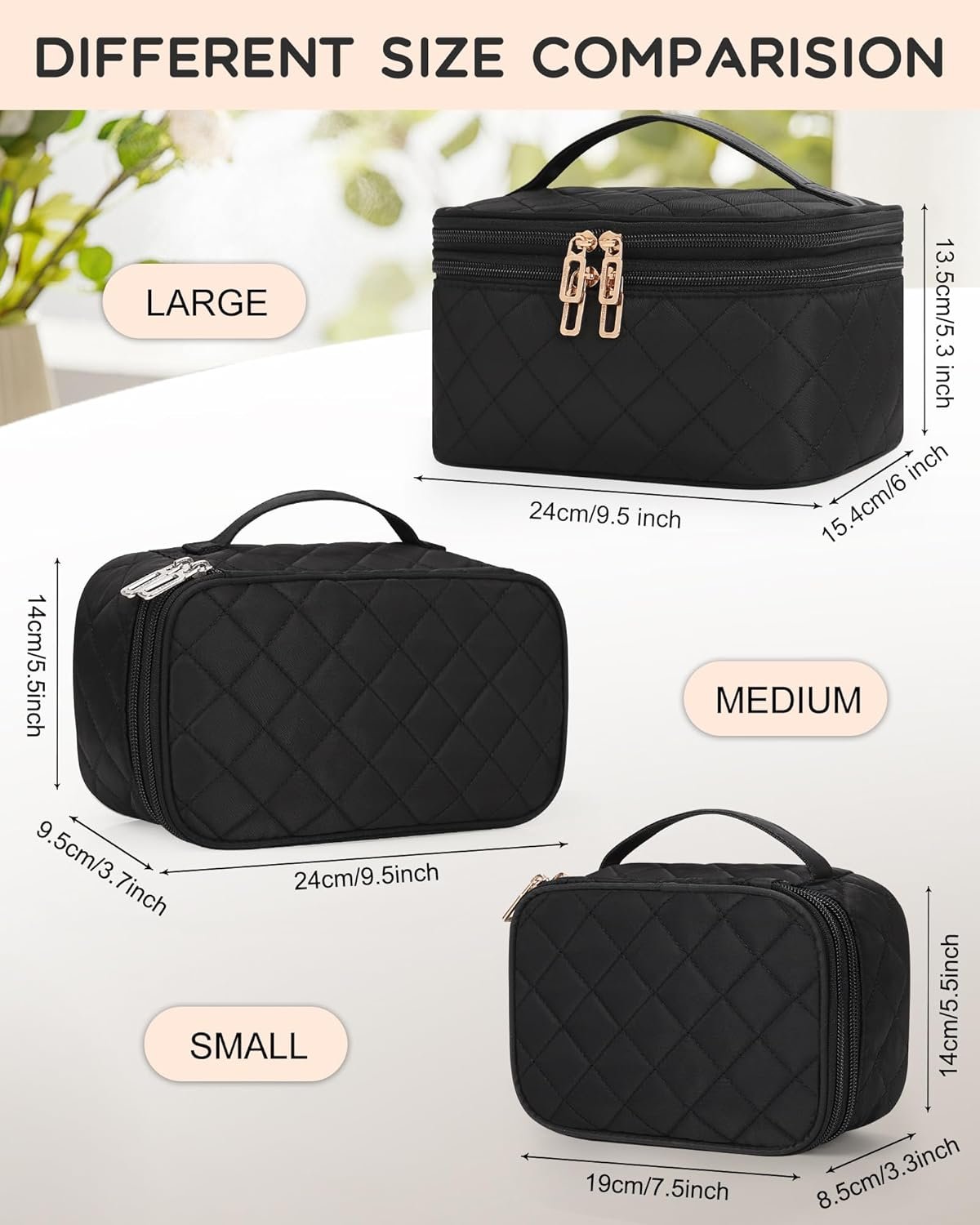 Custom Logo Large Travel Makeup Bag with Separate Brush Compartment Private Label Double Layer Cosmetic Toiletry Organizer Manufacturer - Black Custom Logo Large Travel Makeup Bag with Separate Brush Compartment Private Label Double Layer Cosmetic Toiletry Organizer Manufacturer - Black