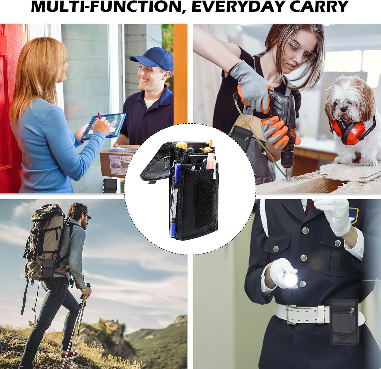 Custom Logo Belt Tool Pouch Tactical Utility Organizer Cell Phone Holder Durable Heavy-Duty 1000D Nylon Private Label EDC Multitool Holster Manufacturer Multi-Pockets for Electricians Handymen Work Hiking Daily Use