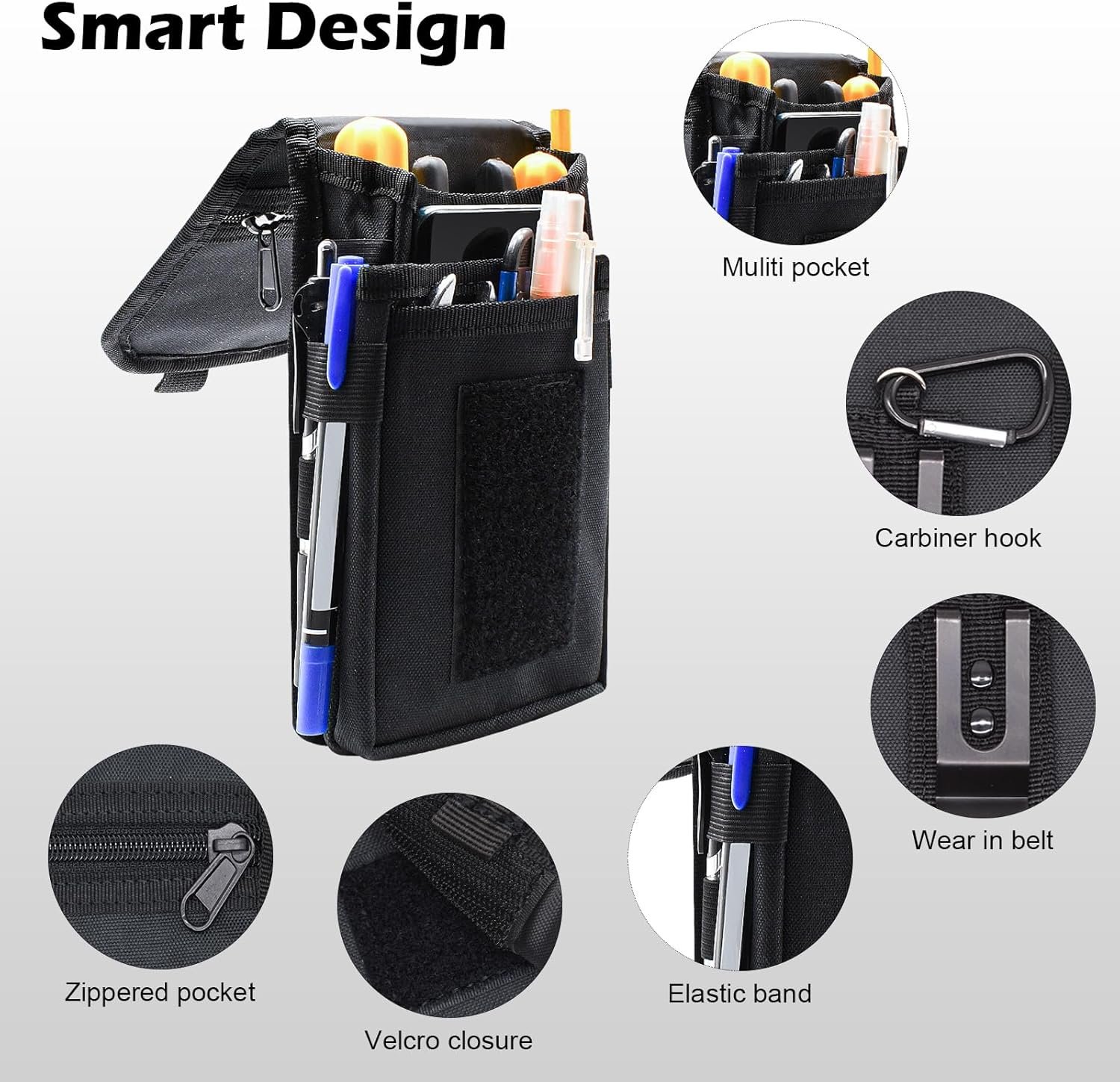 Custom Logo Belt Tool Pouch Tactical Utility Organizer Cell Phone Holder Durable Heavy-Duty 1000D Nylon Private Label EDC Multitool Holster Manufacturer Multi-Pockets for Electricians Handymen Work Hiking Daily Use