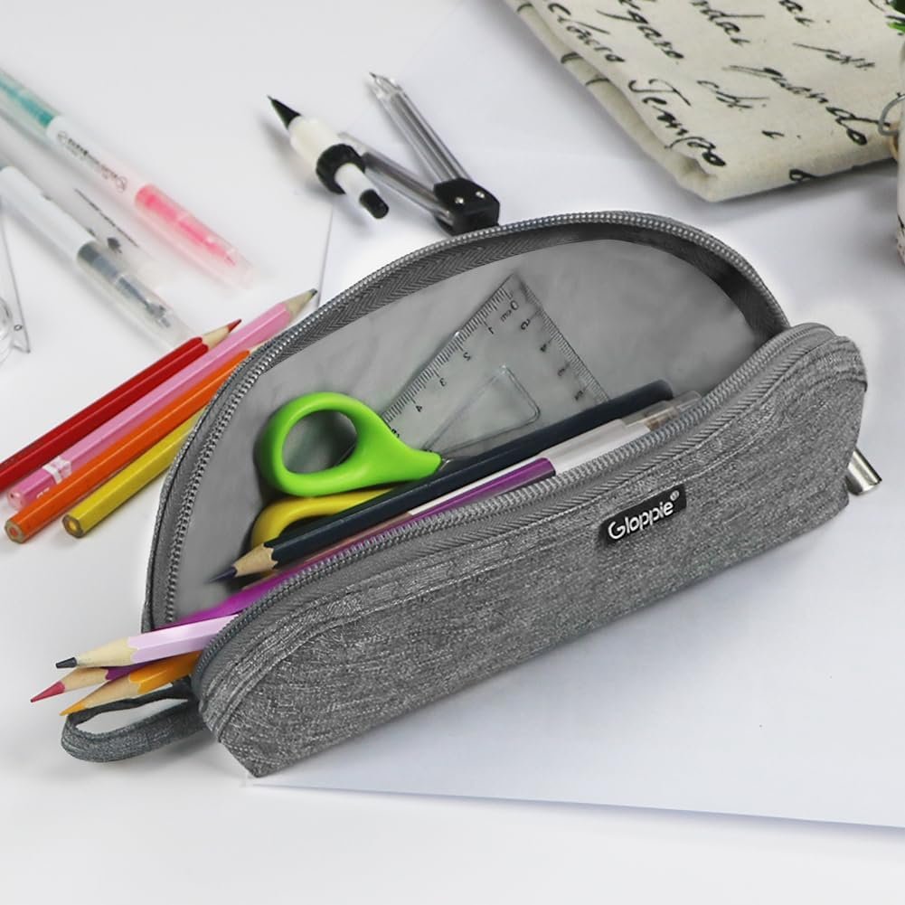 Factory Practical Pencil Pouch - Custom Logo Small Pencil Case Aesthetic Simple Pen Bag Grey Pen Holder Private Label Back to School Supplies for Girls Boys