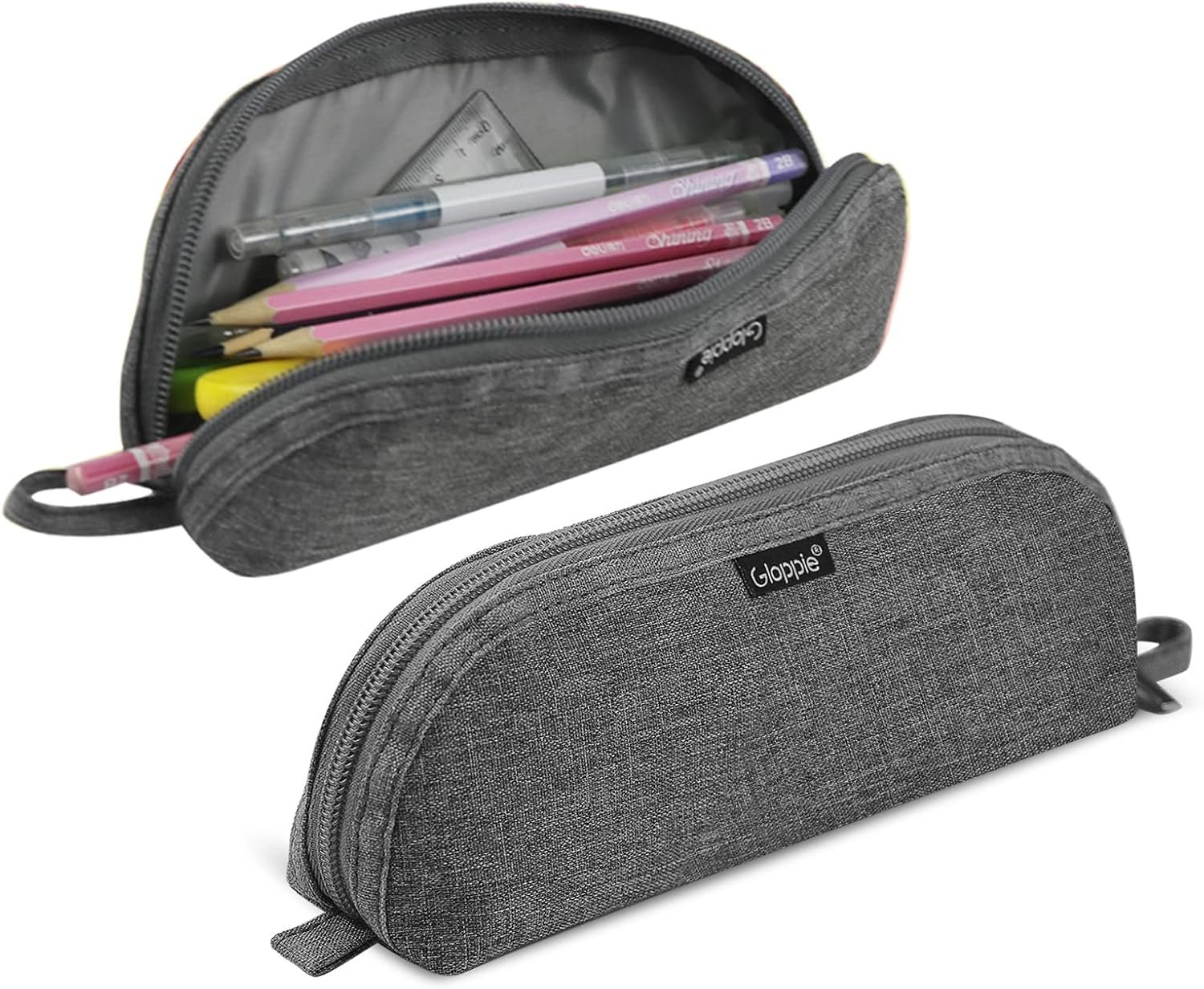 Factory Practical Pencil Pouch - Custom Logo Small Pencil Case Aesthetic Simple Pen Bag Grey Pen Holder Private Label Back to School Supplies for Girls Boys