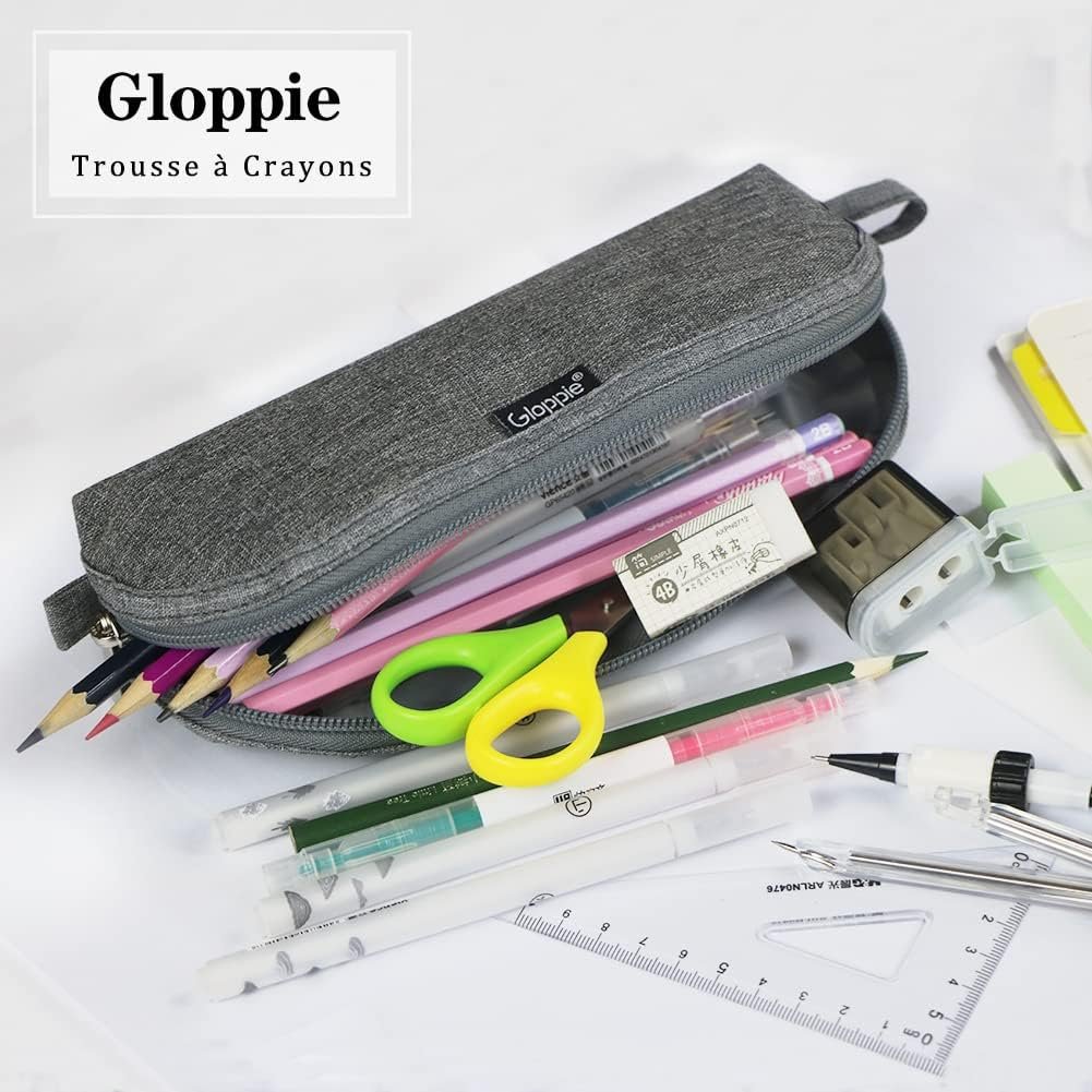 Factory Practical Pencil Pouch - Custom Logo Small Pencil Case Aesthetic Simple Pen Bag Grey Pen Holder Private Label Back to School Supplies for Girls Boys