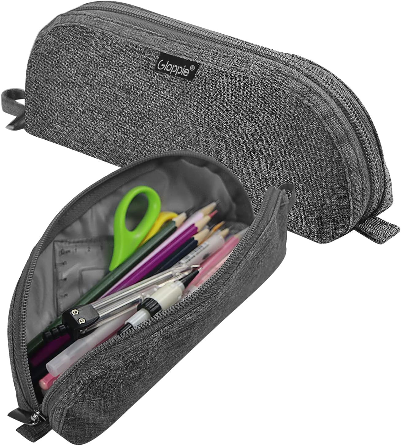 Factory Practical Pencil Pouch - Custom Logo Small Pencil Case Aesthetic Simple Pen Bag Grey Pen Holder Private Label Back to School Supplies for Girls Boys