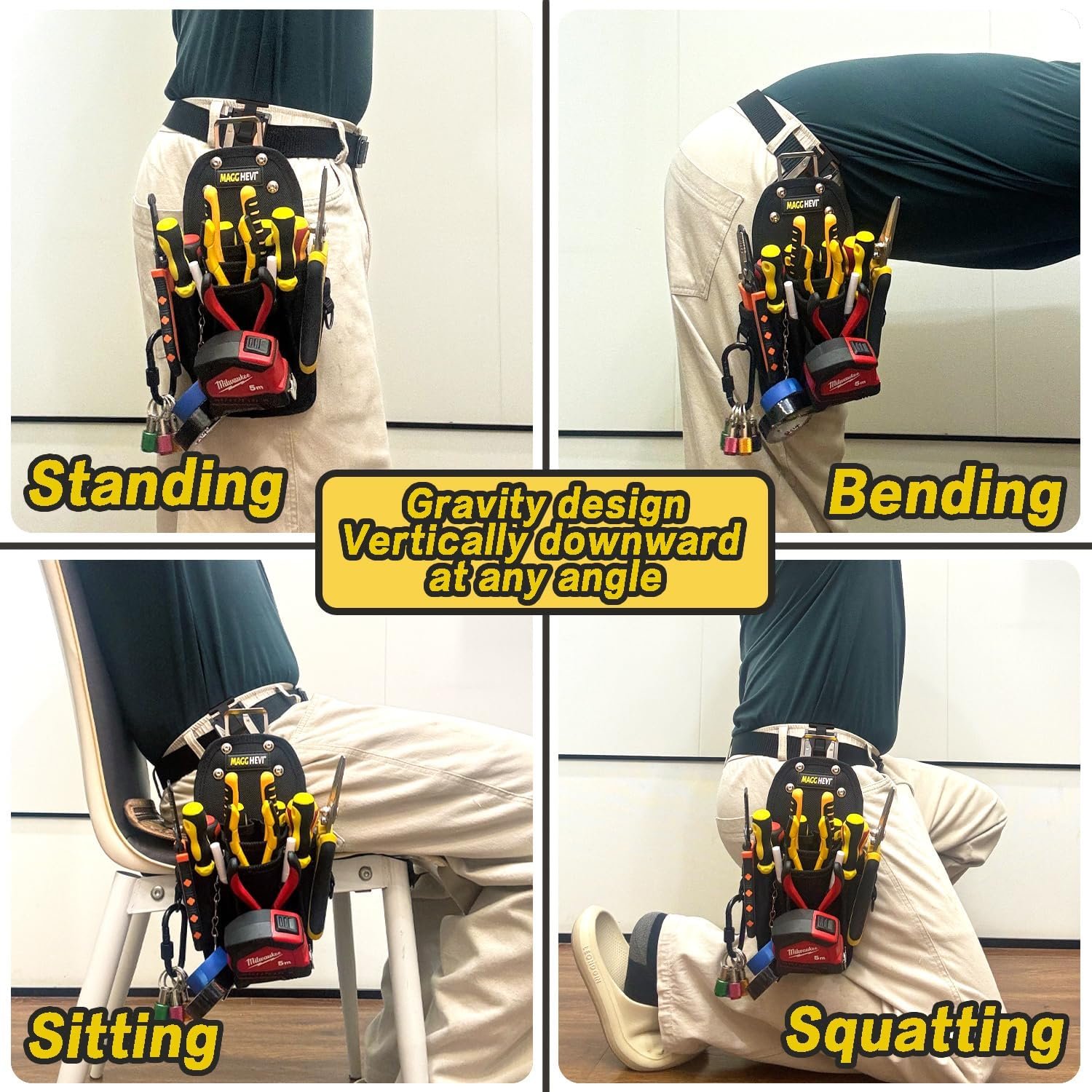 Custom Logo Tool Pouch with Belt Clip Quick Attach and Release from Tool Belts Manufacturer Utility Organizer Private Label for Electrician Carpenter Construction Technician