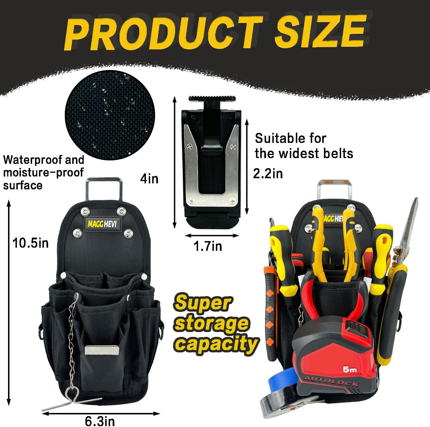 Custom Logo Tool Pouch with Belt Clip Quick Attach and Release from Tool Belts Manufacturer Utility Organizer Private Label for Electrician Carpenter Construction Technician