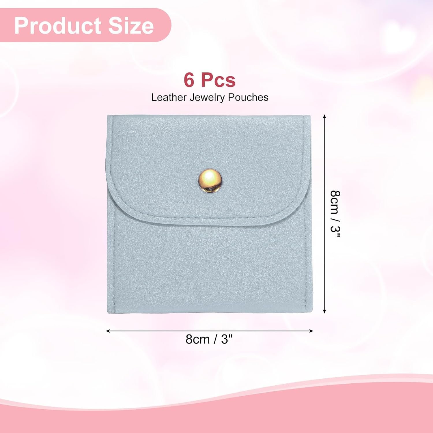 Custom Logo 6 Pcs 8 Inch PU Leather Mini Jewelry Pouches Private Label Soft Storage Bags for Rings Necklace Bracelet Travel Blue from Manufacturer