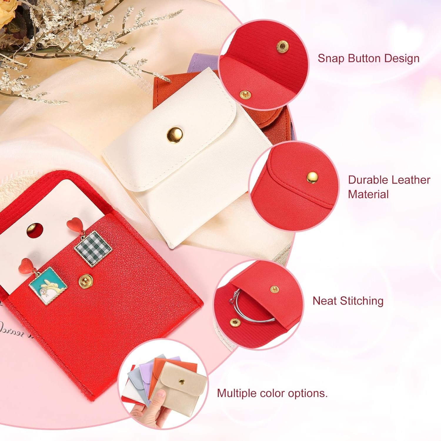 Custom Logo 6 Pcs 8 Inch PU Leather Mini Jewelry Pouches Private Label Soft Storage Bags for Rings Necklace Bracelet Travel Blue from Manufacturer