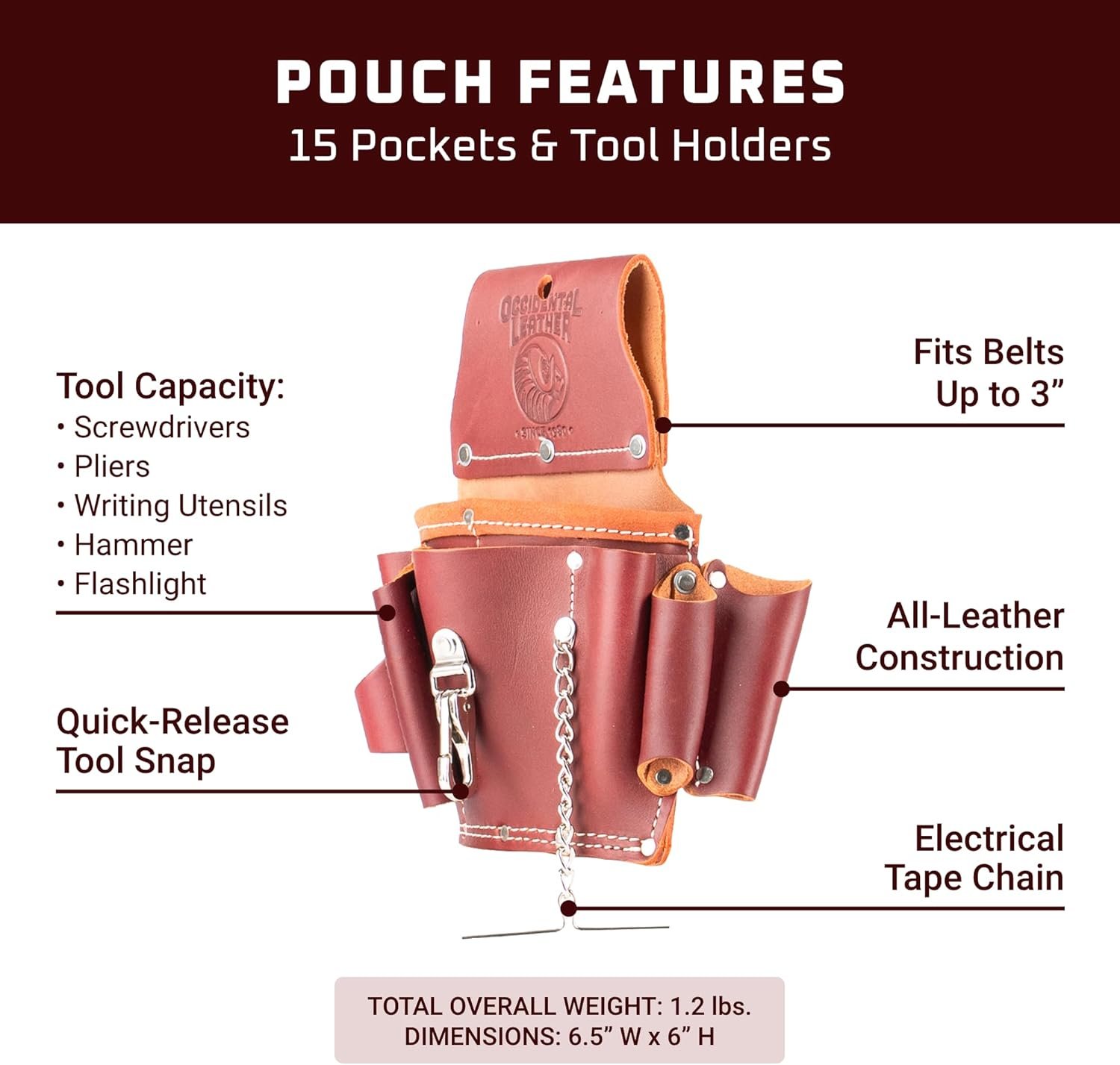 Custom Logo Electrician’s Tool Pouch - Private Label 15 Pockets & Tool Holders - Manufacturer