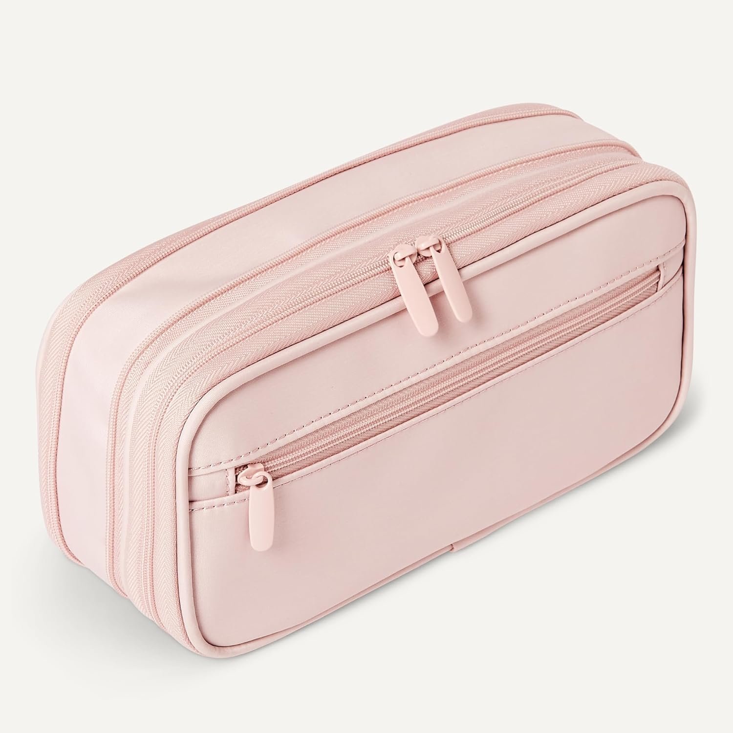 Private Label Large Capacity Pencil Case with Custom Logo Durable Zipper Multi-Compartment Rose Mild Factory