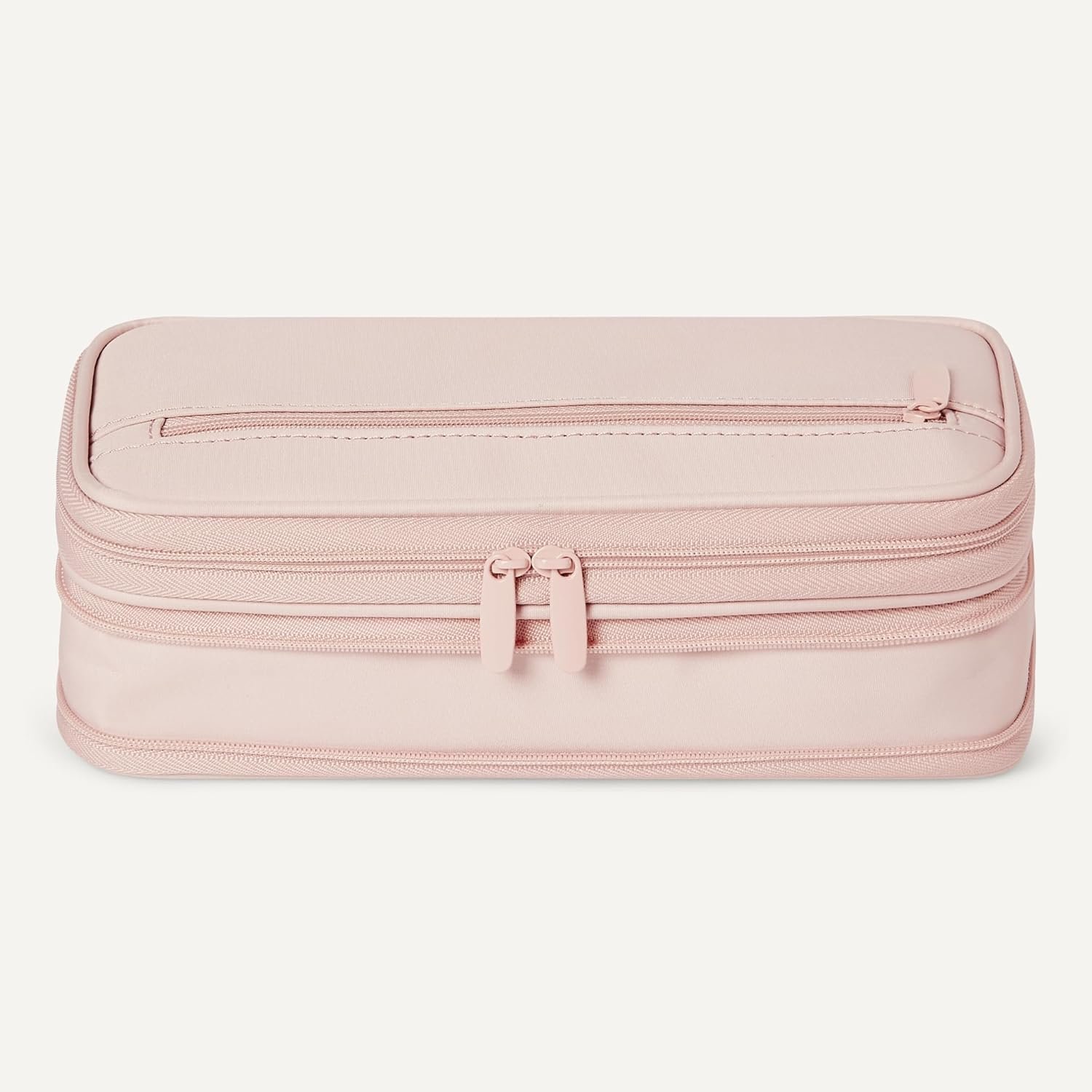 Private Label Large Capacity Pencil Case with Custom Logo Durable Zipper Multi-Compartment Rose Mild Factory