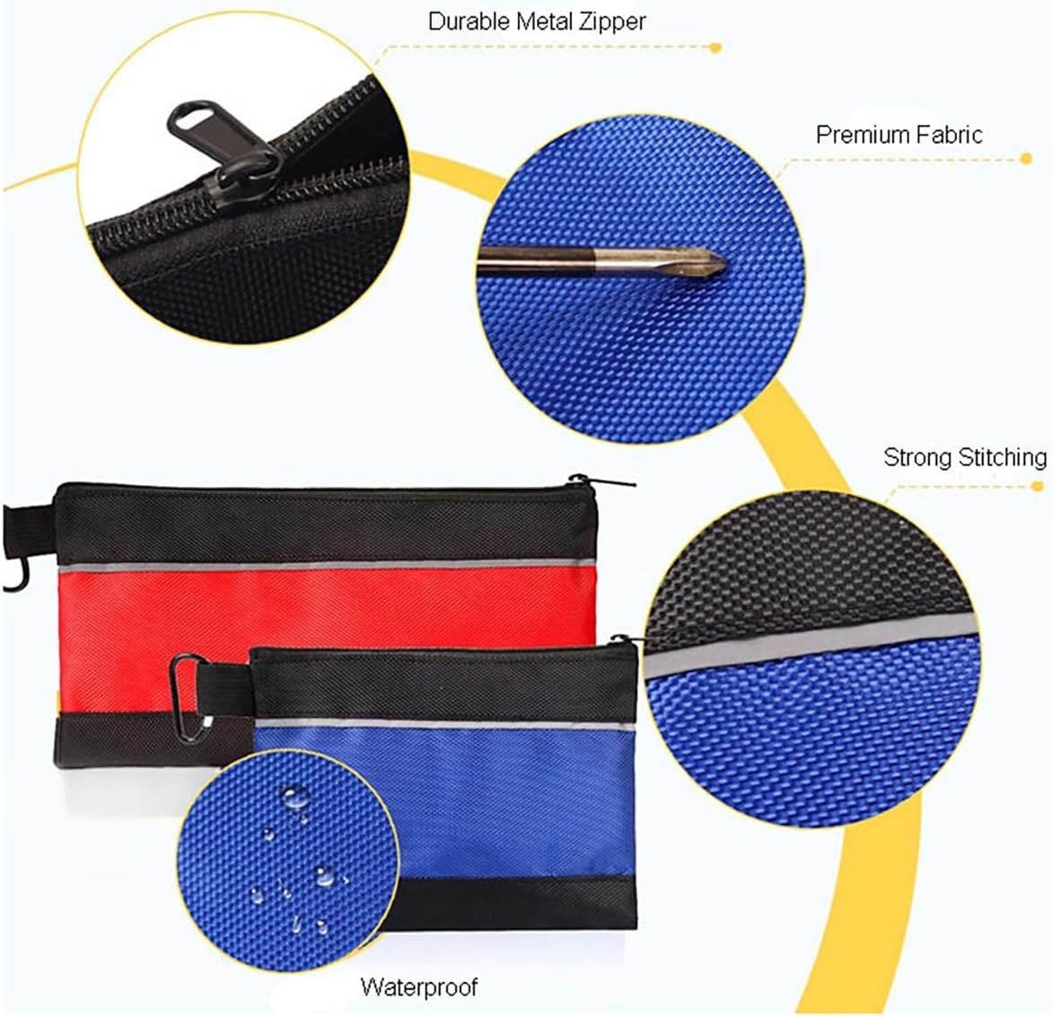Custom Logo 4 Pack Small Tool Pouches with Zipper Private Label Waterproof Heavy Duty Multipurpose Storage Organizers Manufacturer