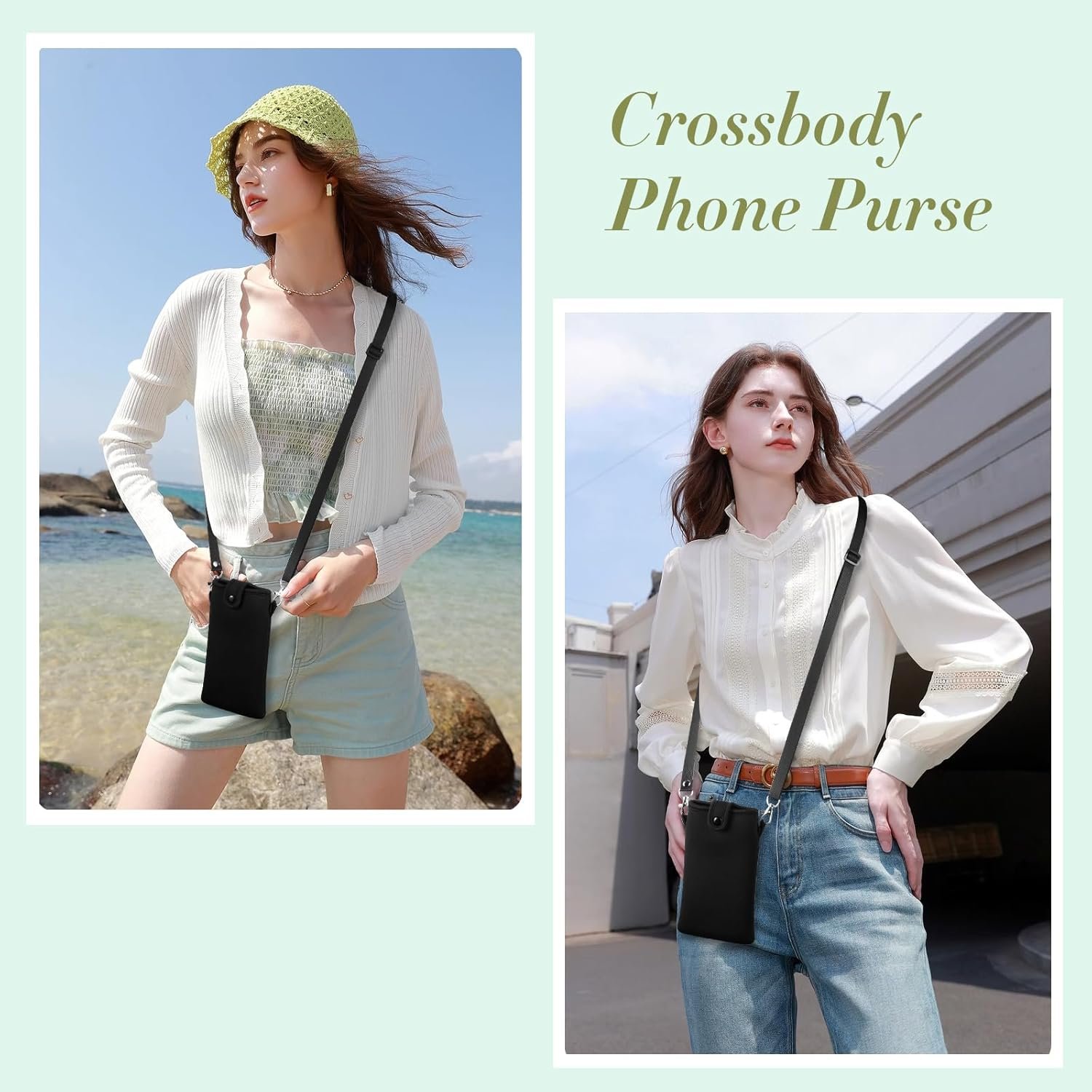 Custom Logo Neoprene Phone Sleeve Case with Crossbody Strap Private Label Compatible for iPhone 17 Pro Max Air 16 Plus/Galaxy S25 Ultra/S25 Edge FE A16 A36 A56/Pixel 10 Pro XL/OnePlus 13 Manufacturer (Black XL)