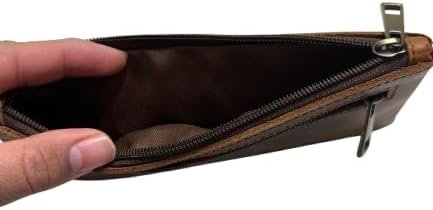 Private Label Vintage Leather Pencil Case Manufacturer Pen Pouch Zipper Bag for Work University Office Men Women Adults Small Tool Bag Custom Logo