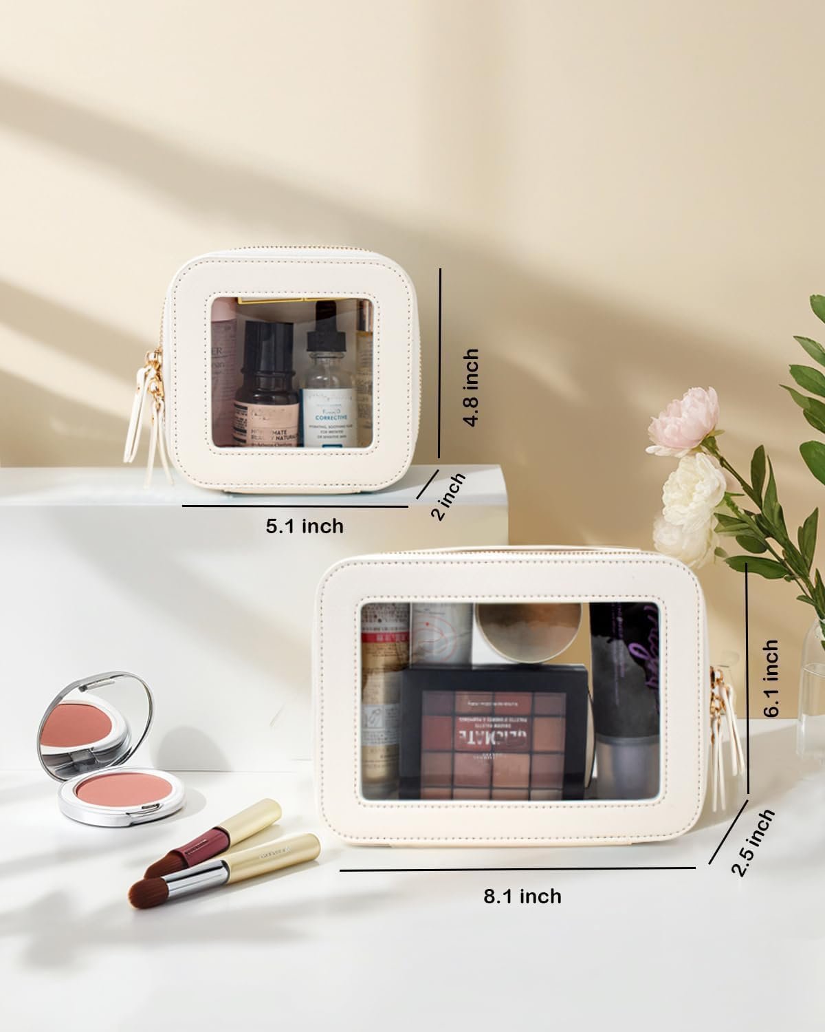 Private Label TSA Approved Clear Travel Makeup Bag Set with Zipper - Custom Logo Portable Cosmetic Toiletry Pouch Car Organizer Manufacturer