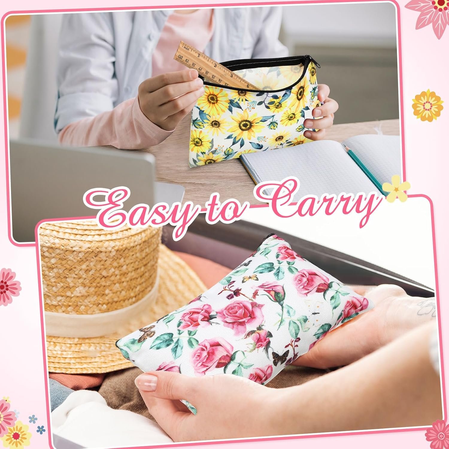 Factory 20 Pieces Roomy Cosmetic Makeup Bags for Women Private Label Zipper Toiletry Travel Pouch Organizer Custom Logo 7 x 4.3 Inches