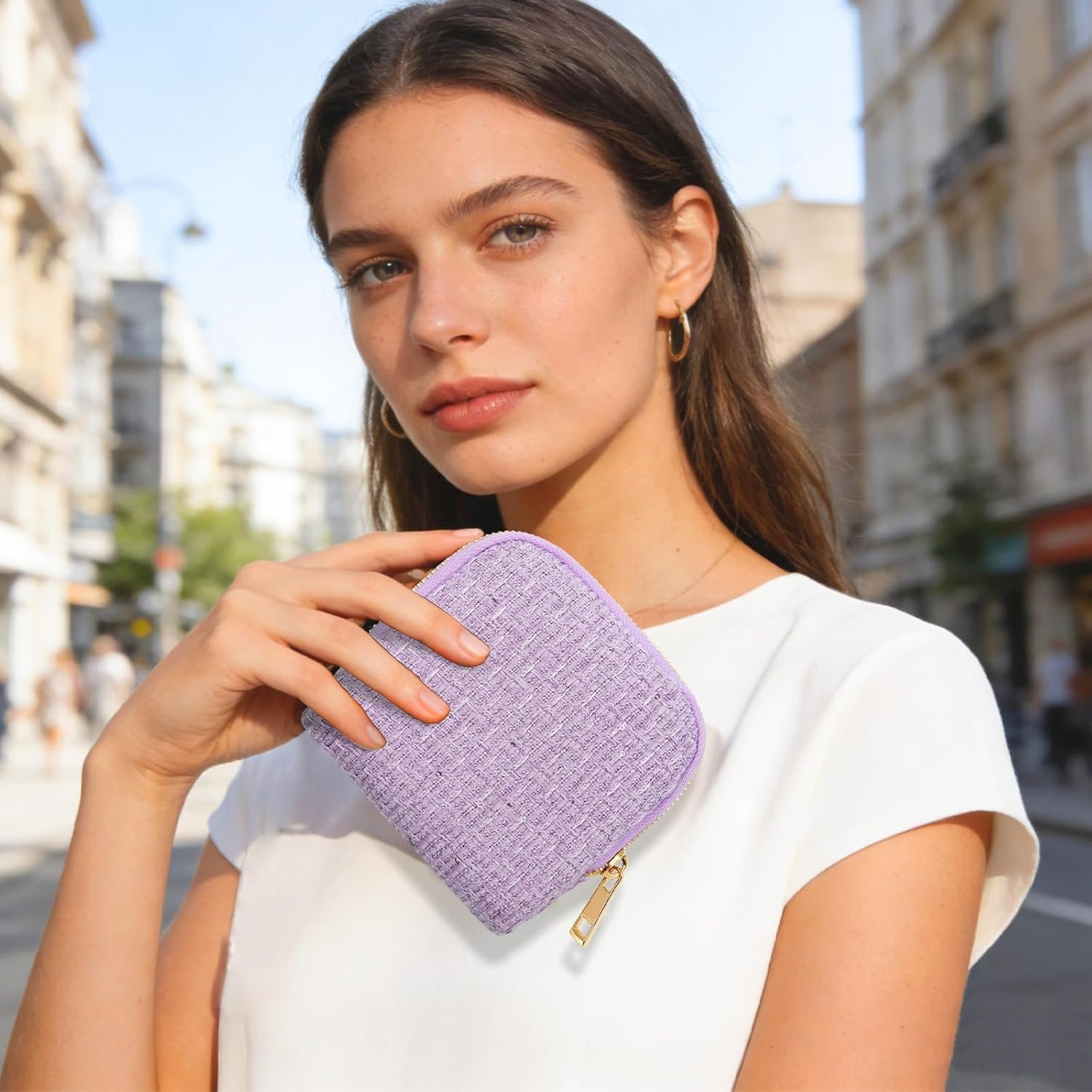 Private Label Small Travel Jewelry Case Zippered 6-Layer Velvet Pouch with Custom Logo for Rings Bracelets Earrings Anti-Scratch Portable Organizer Manufacturer Purple