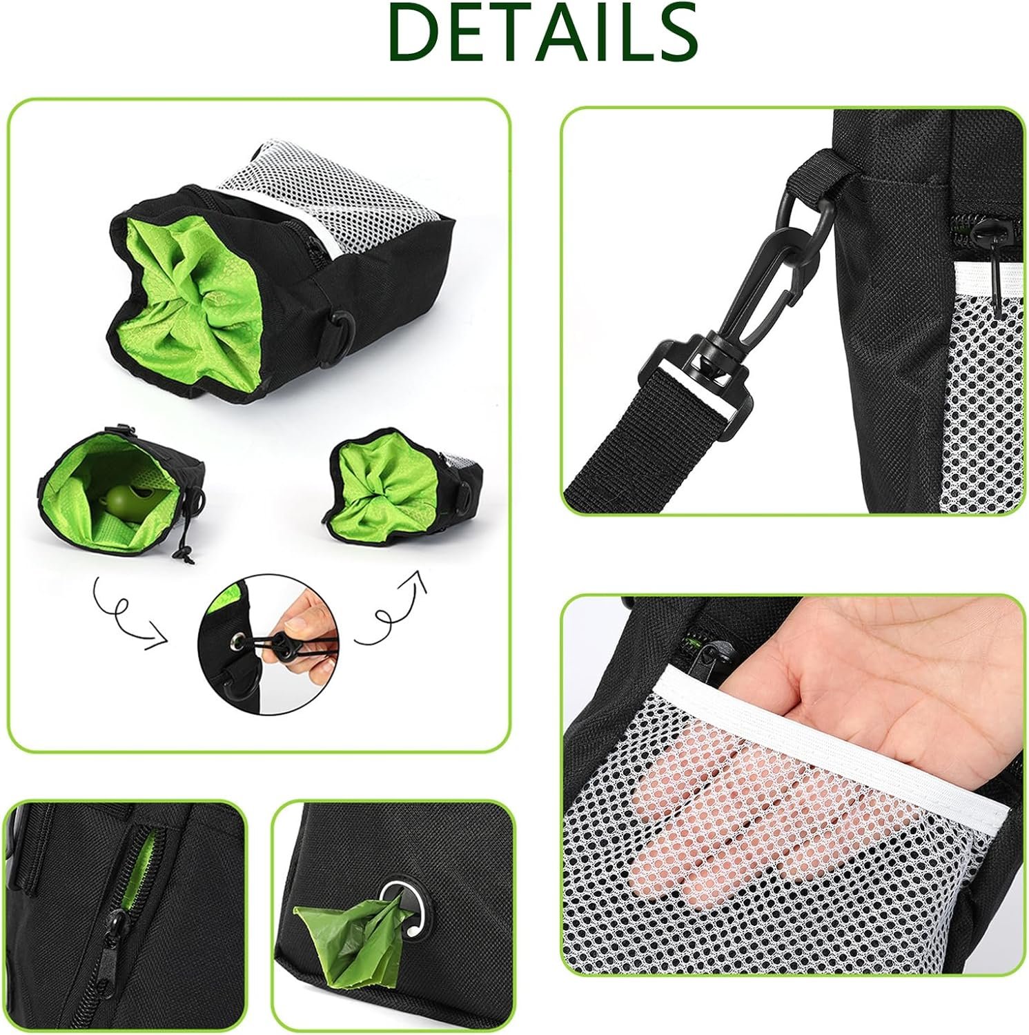 Custom Logo Dog Treat Pouch with Built-in Poop Bag Dispenser Training Clicker Collapsible Dog Bowl Poop Bags 4Pack Private Label Pet Training Kit Clip Adjustable Strap Manufacturer