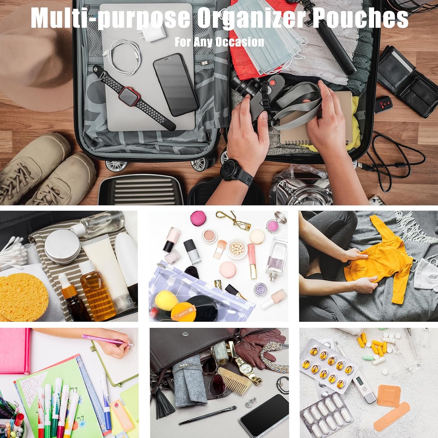 Private Label TSA Approved Quart Size Clear Toiletry Bags Set of 3 Zipper Travel Pouches Waterproof Makeup Cosmetic Carry-On for Toiletries with Custom Logo Dinosaur Design Manufacturer