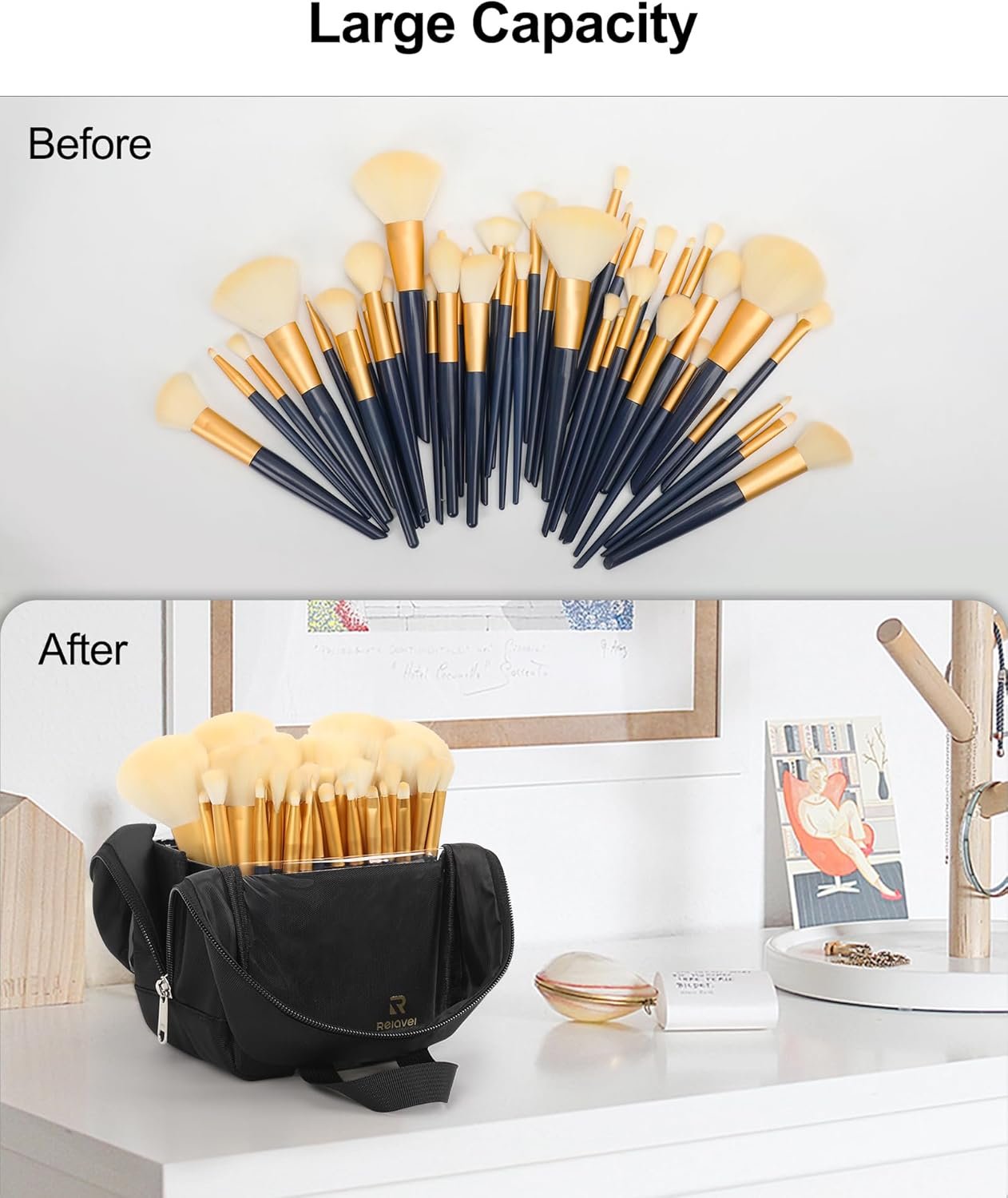 Custom Logo Makeup Brush Bag Travel Case Portable Large Holder Marker Organizer Pro Artist Clear Dust-Proof Cosmetic Bag Private Label Manufacturer