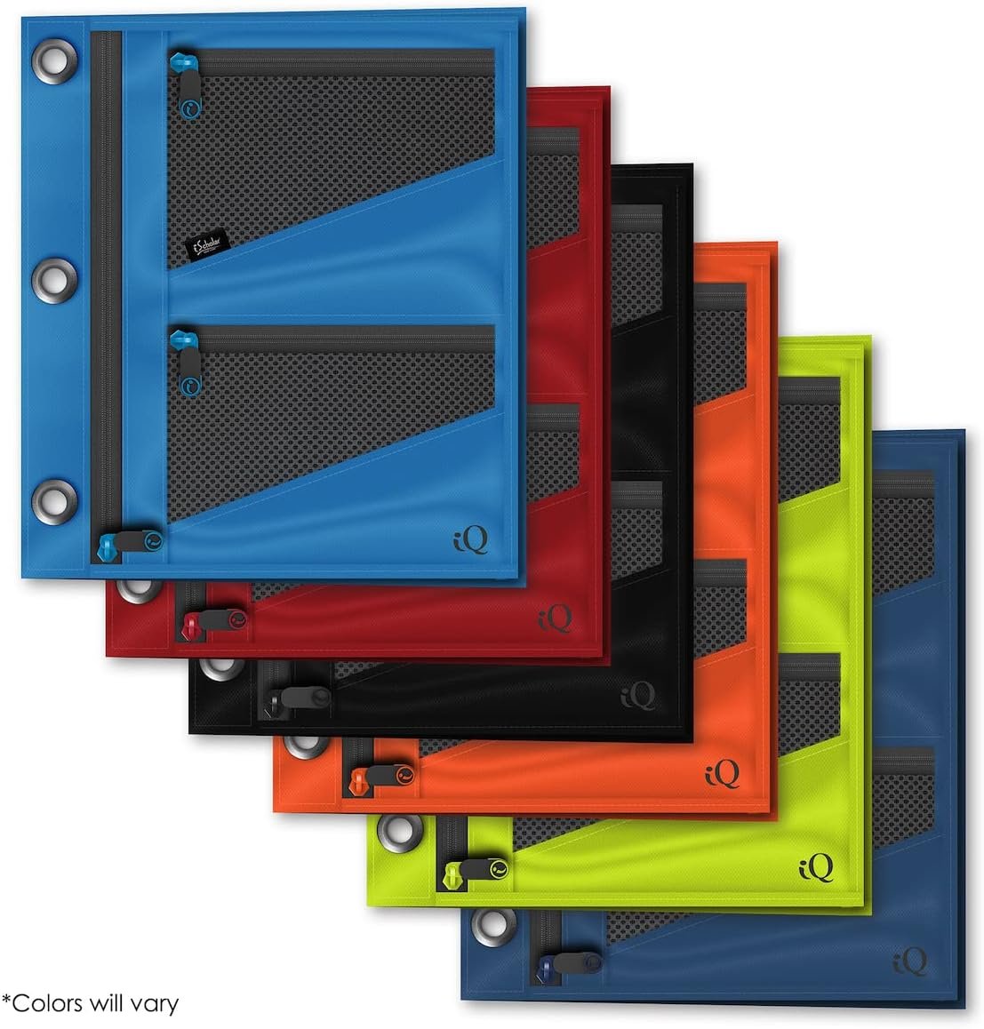 Custom Logo Private Label Jumbo Expandable Pencil Pouch 3 Pockets Color Will Vary from Manufacturer (55035)