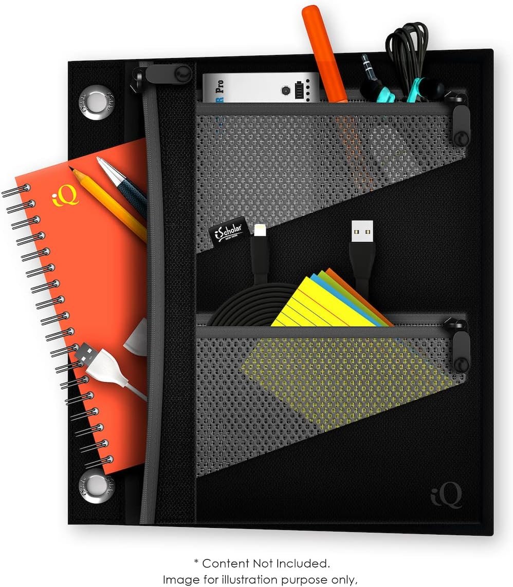 Custom Logo Private Label Jumbo Expandable Pencil Pouch 3 Pockets Color Will Vary from Manufacturer (55035)