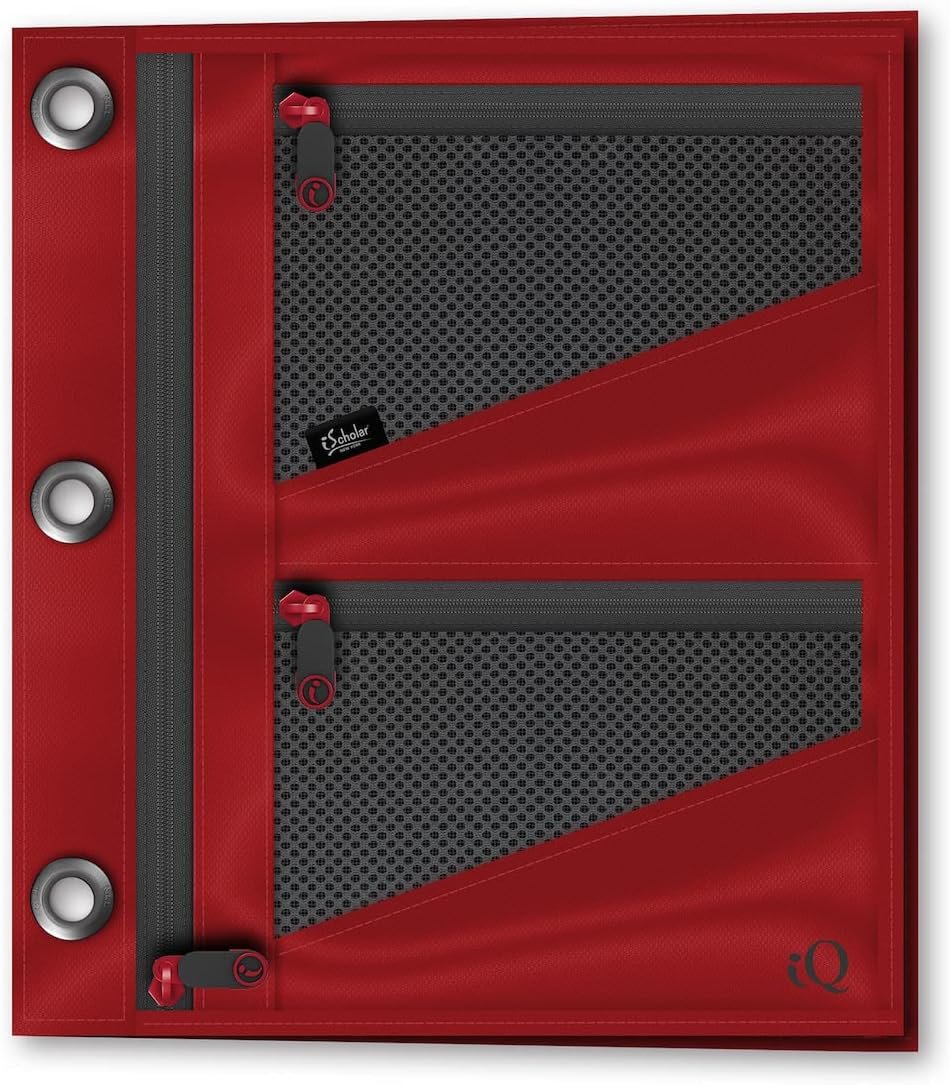 Custom Logo Private Label Jumbo Expandable Pencil Pouch 3 Pockets Color Will Vary from Manufacturer (55035)