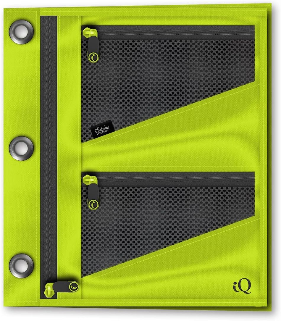 Custom Logo Private Label Jumbo Expandable Pencil Pouch 3 Pockets Color Will Vary from Manufacturer (55035)