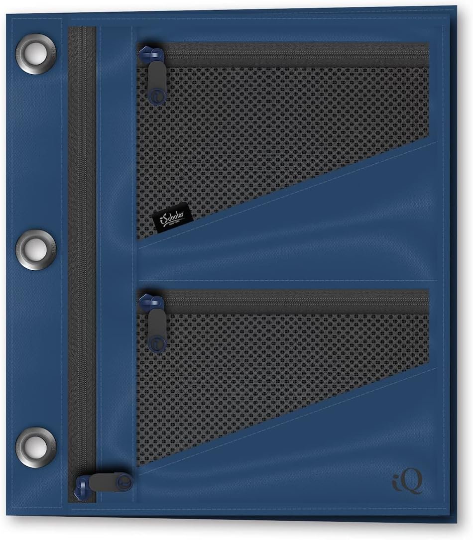 Custom Logo Private Label Jumbo Expandable Pencil Pouch 3 Pockets Color Will Vary from Manufacturer (55035)