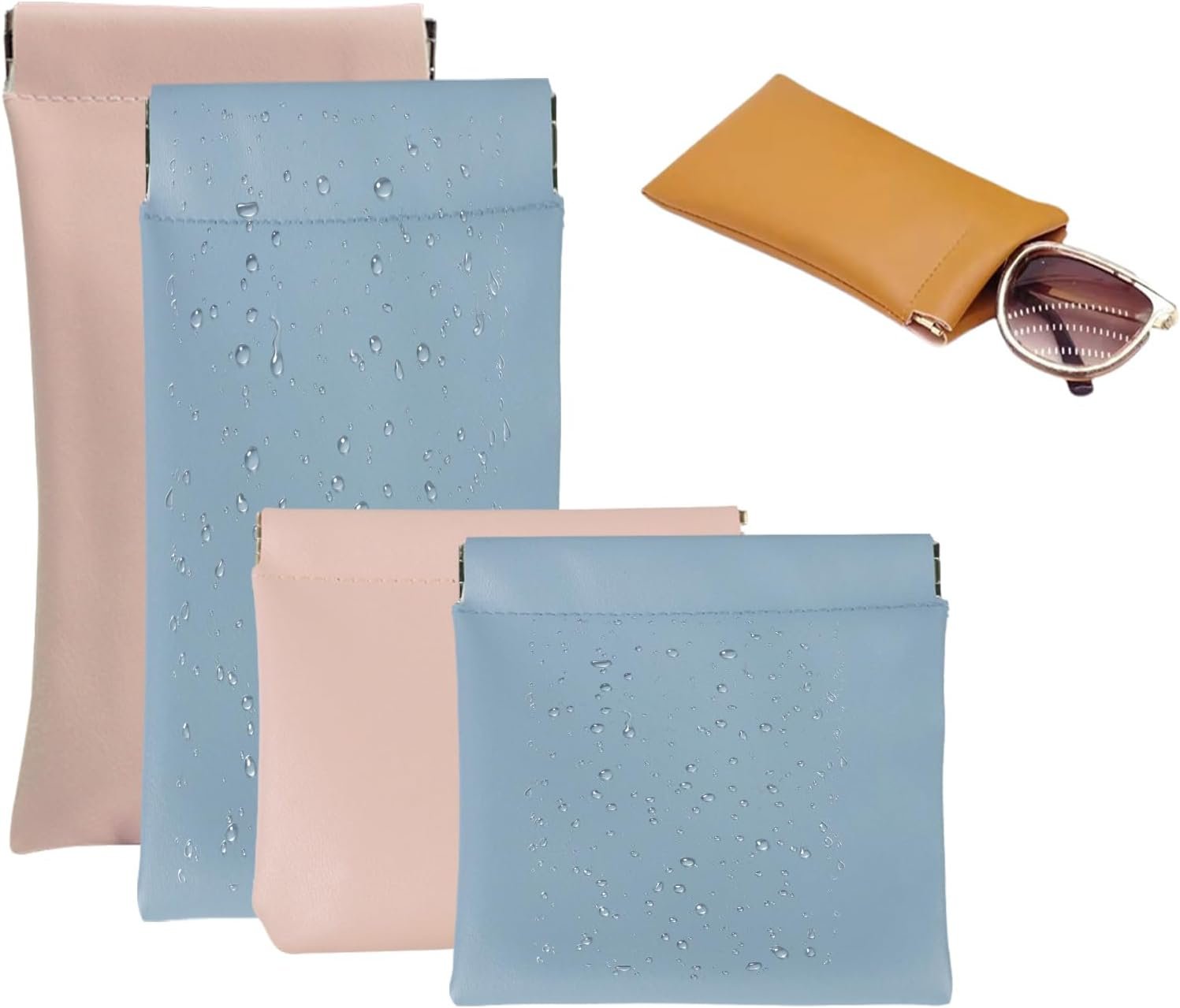 Personalized Snap Closure Leather Organizer Pouch, Purse Organizers for Inside Purse, Mini Travel Jewelry Bag, Small Coin Purse for Women, Snap Closure Pouches, Jewelry Storage Bags