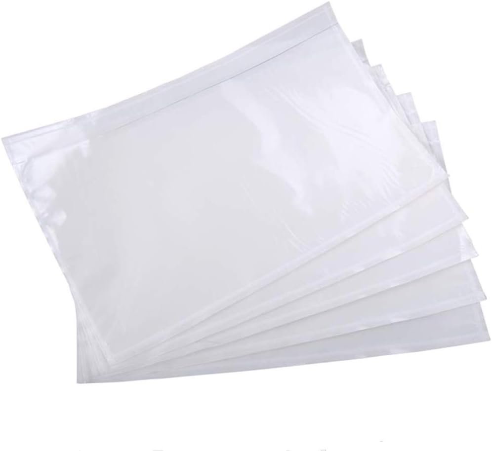9527 Product 6" x 9" Clear Adhesive Top Loading Packing List Clear Shipping Pouches, Mailing/Shipping Label Envelopes (100 Pack)