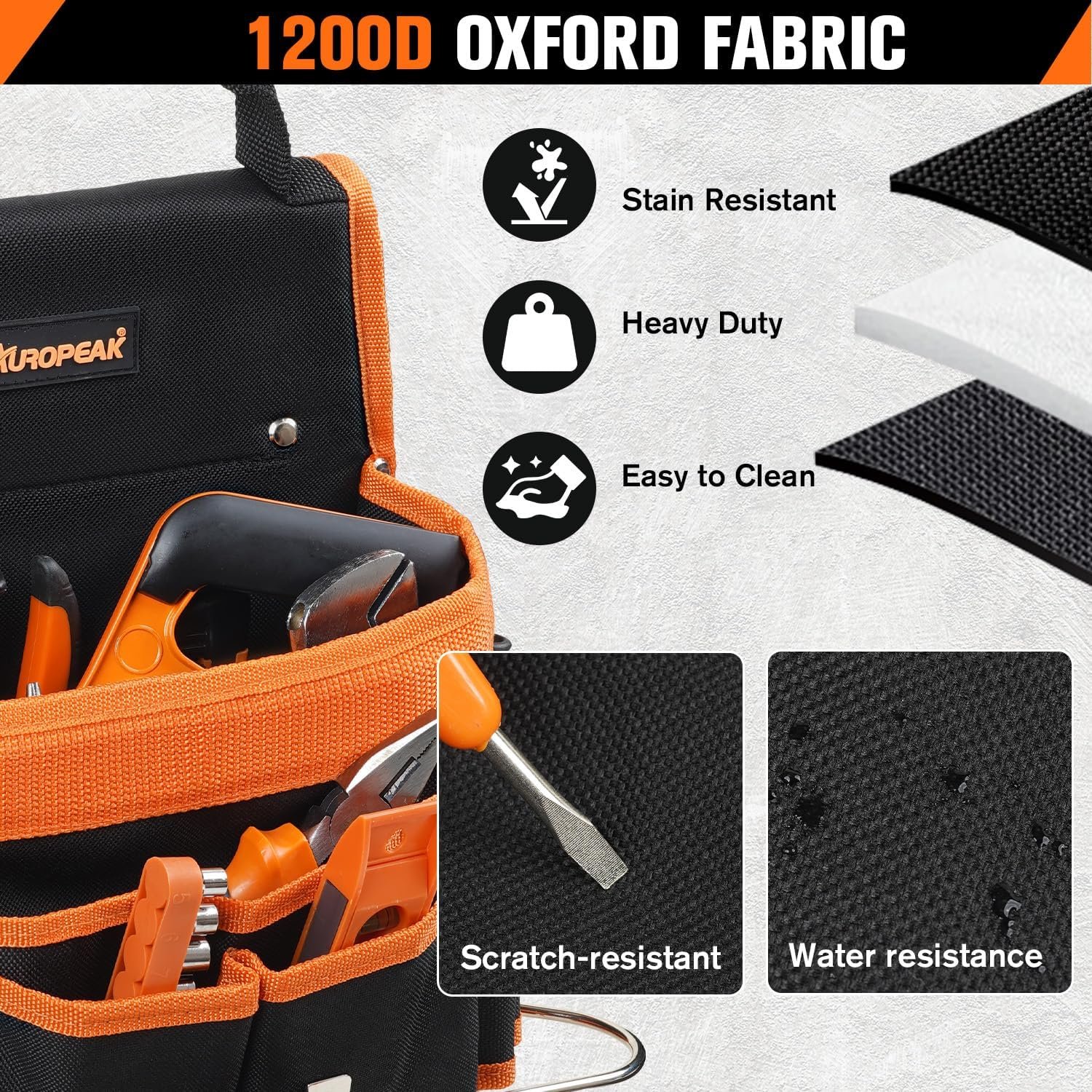 Private Label 22-Pocket Electrician Tool Belt Pouch with Hammer Loops Tape Clip and Custom Logo Detachable Adjustable Single-Side Belt from Manufacturer for HVAC Craftsmen Contractors Electricians Carpenters