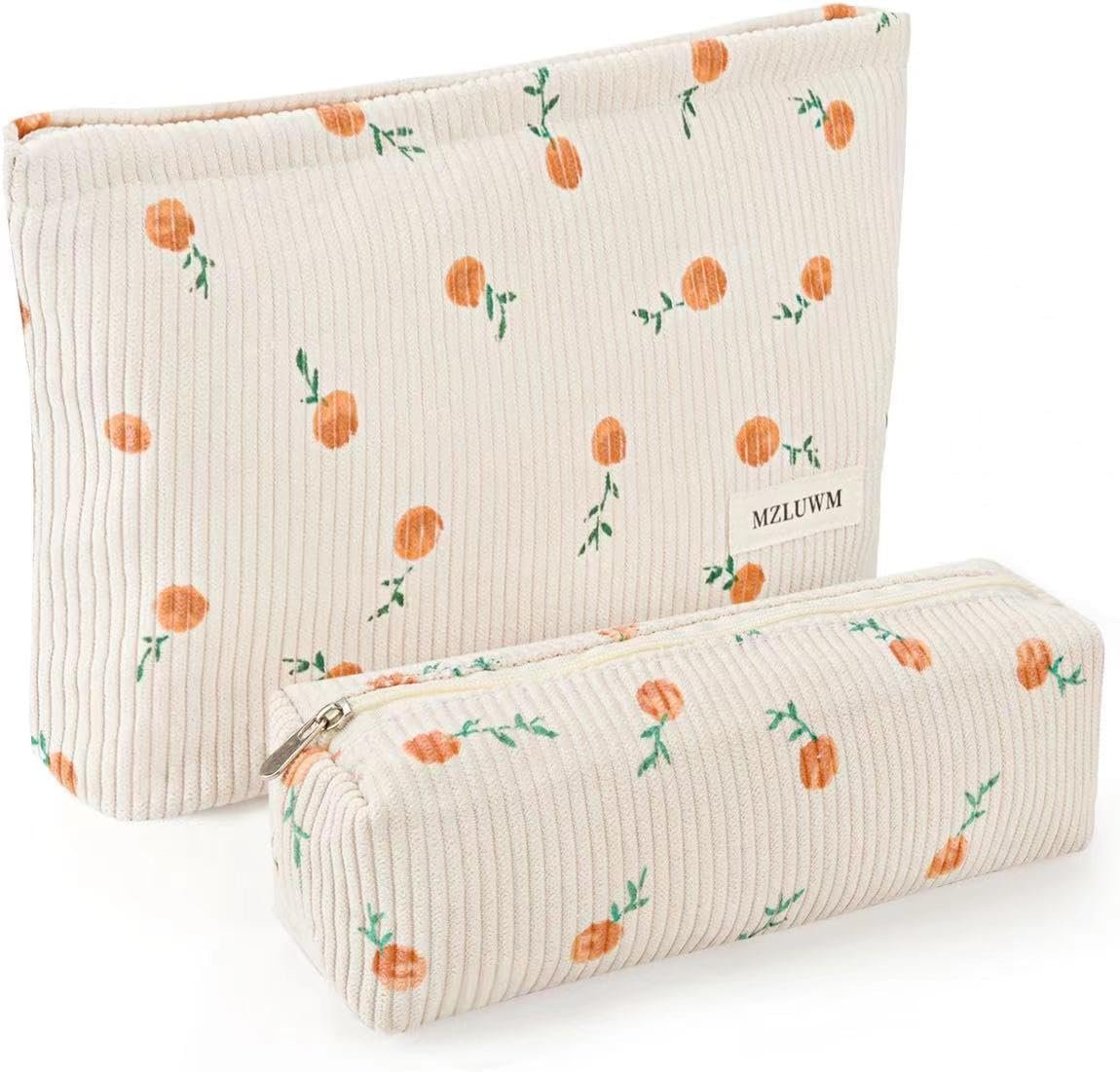 Makeup Bag, Cosmetic Bags for Women, Large Capacity Make up Bag and Brush Storage Bag,Corduroy Makeup bag Set,Aesthetic Women Handbags Purses, Travel Essentials Aesthetic Stuff