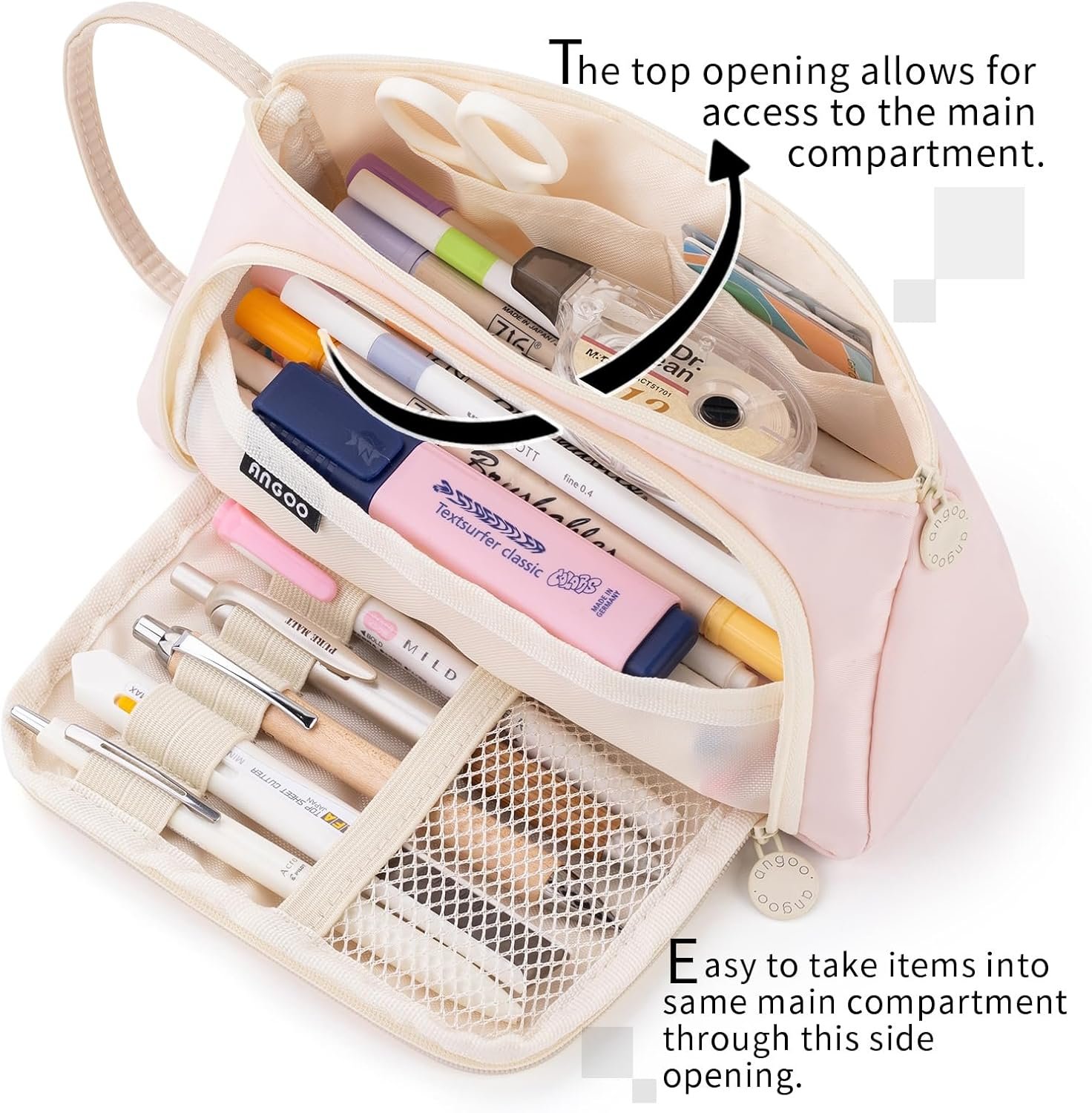 Private Label Big Capacity Pencil Case Pouch Simple Stationery Bag with Custom Logo School College Office Organizer Factory for Teens Girls Adults Students