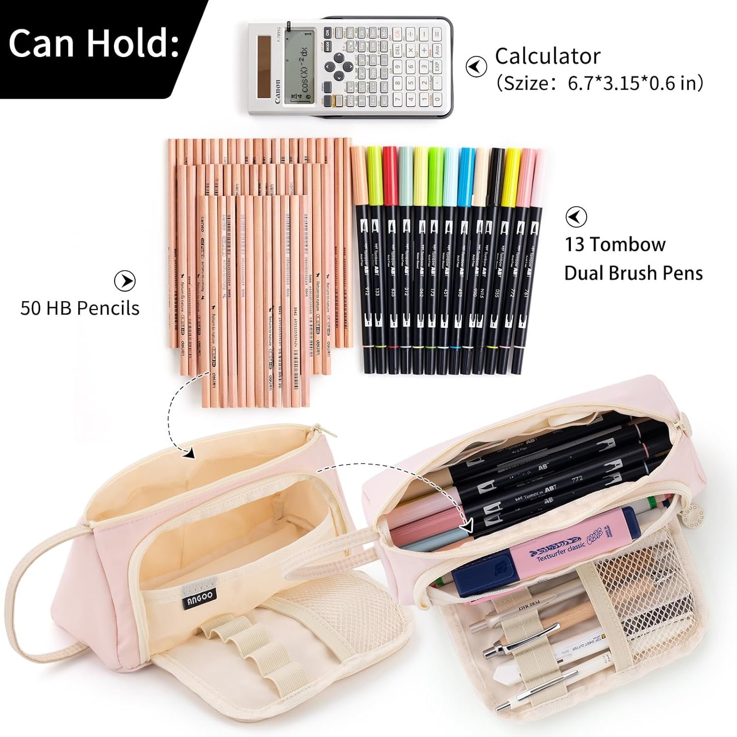 Private Label Big Capacity Pencil Case Pouch Simple Stationery Bag with Custom Logo School College Office Organizer Factory for Teens Girls Adults Students