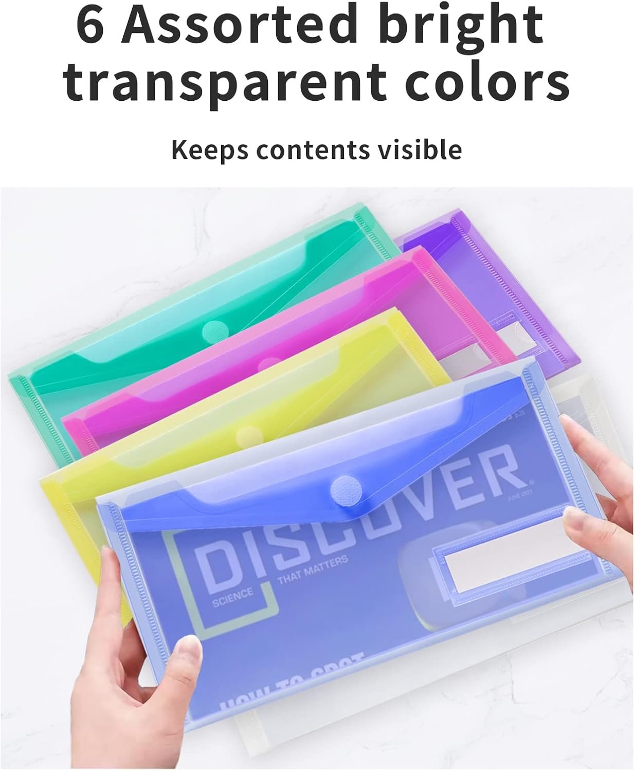 Private Label 24 Pack Clear Plastic Pencil Pouches with Label Pocket Custom Logo Poly Envelopes for A6 Size Files Money Envelopes Cash Storage Manufacturer Bulk Pencil Cases Teacher School Office Supplies