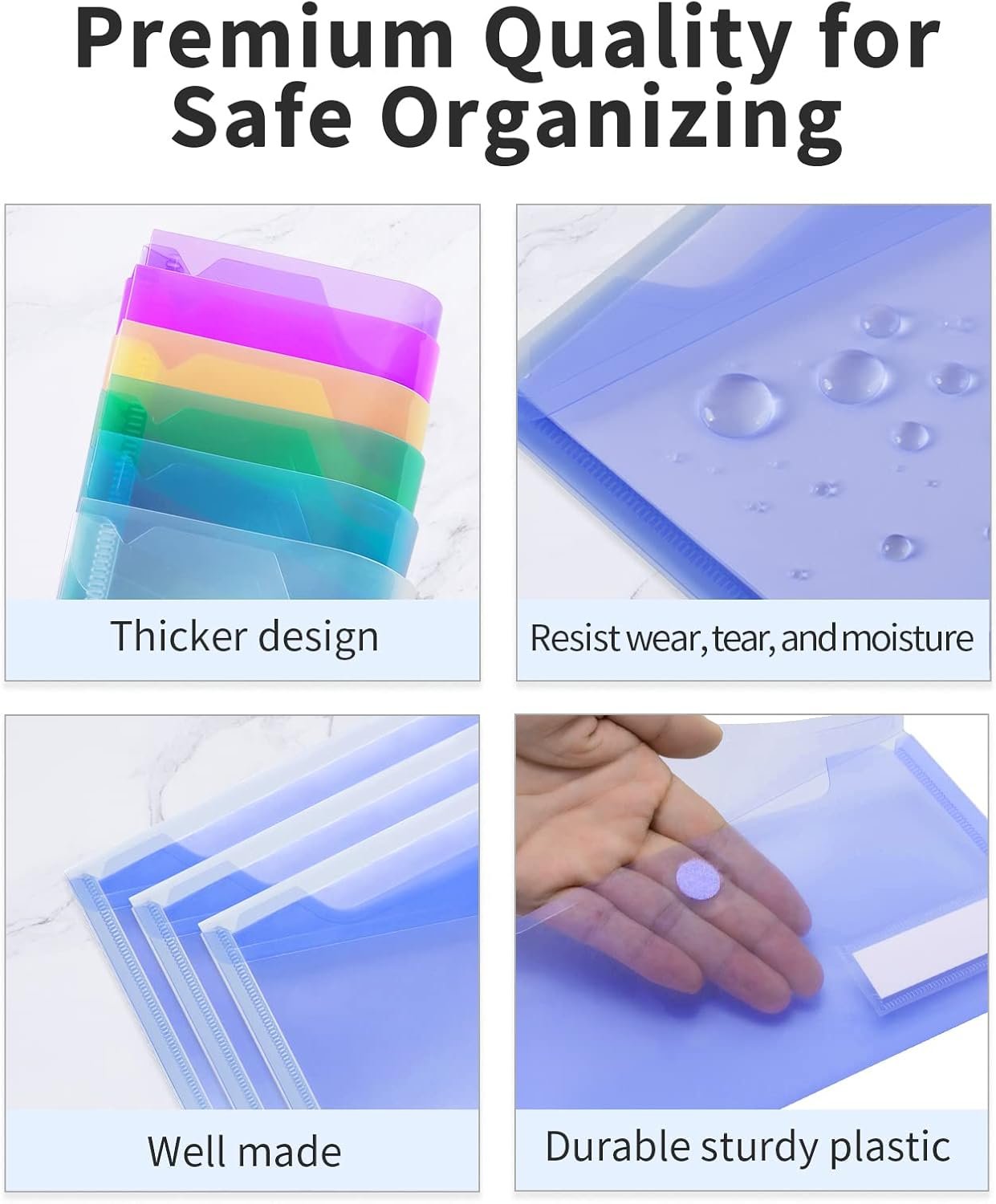 Private Label 24 Pack Clear Plastic Pencil Pouches with Label Pocket Custom Logo Poly Envelopes for A6 Size Files Money Envelopes Cash Storage Manufacturer Bulk Pencil Cases Teacher School Office Supplies