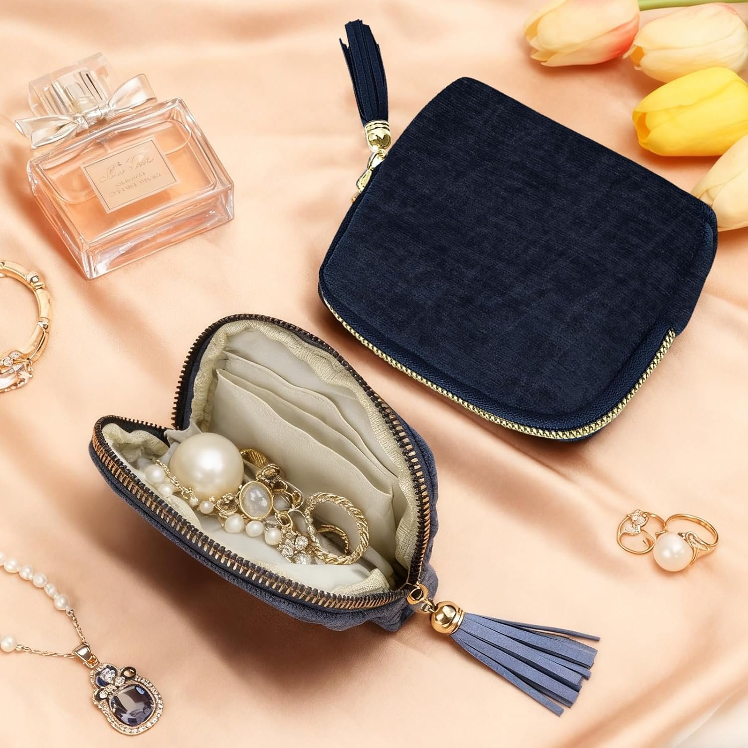 Private Label 2Pcs Small Tassel Mini Jewelry Storage Bag Custom Logo Portable Travel Organizer for Men Women Earrings Necklaces Rings Manufacturer Private Label 2Pcs Small Tassel Mini Jewelry Storage Bag Custom Logo Portable Travel Organizer for Men Women Earrings Necklaces Rings Manufacturer