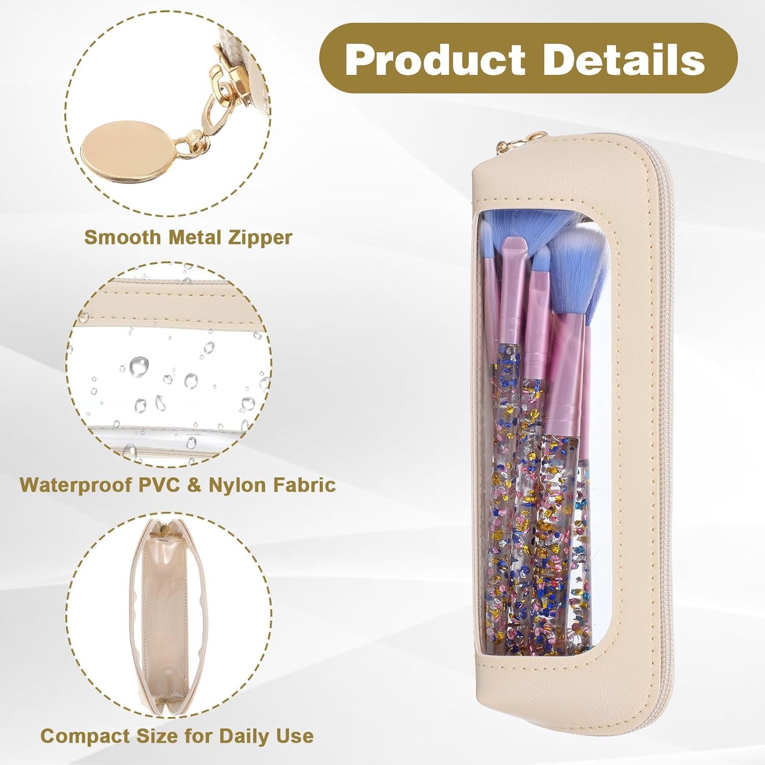 Private Label Small Clear Makeup Bag Custom Logo PU Leather Transparent Waterproof Portable Travel Makeup Brush Case Organizer Pouch with Zipper for Women Home Office Essentials Factory (White) Private Label Small Clear Makeup Bag Custom Logo PU Leather Transparent Waterproof Portable Travel Makeup Brush Case Organizer Pouch with Zipper for Women Home Office Essentials Factory (White)