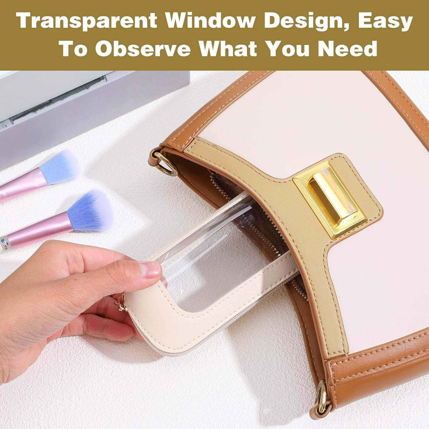 Private Label Small Clear Makeup Bag Custom Logo PU Leather Transparent Waterproof Portable Travel Makeup Brush Case Organizer Pouch with Zipper for Women Home Office Essentials Factory (White) Private Label Small Clear Makeup Bag Custom Logo PU Leather Transparent Waterproof Portable Travel Makeup Brush Case Organizer Pouch with Zipper for Women Home Office Essentials Factory (White)