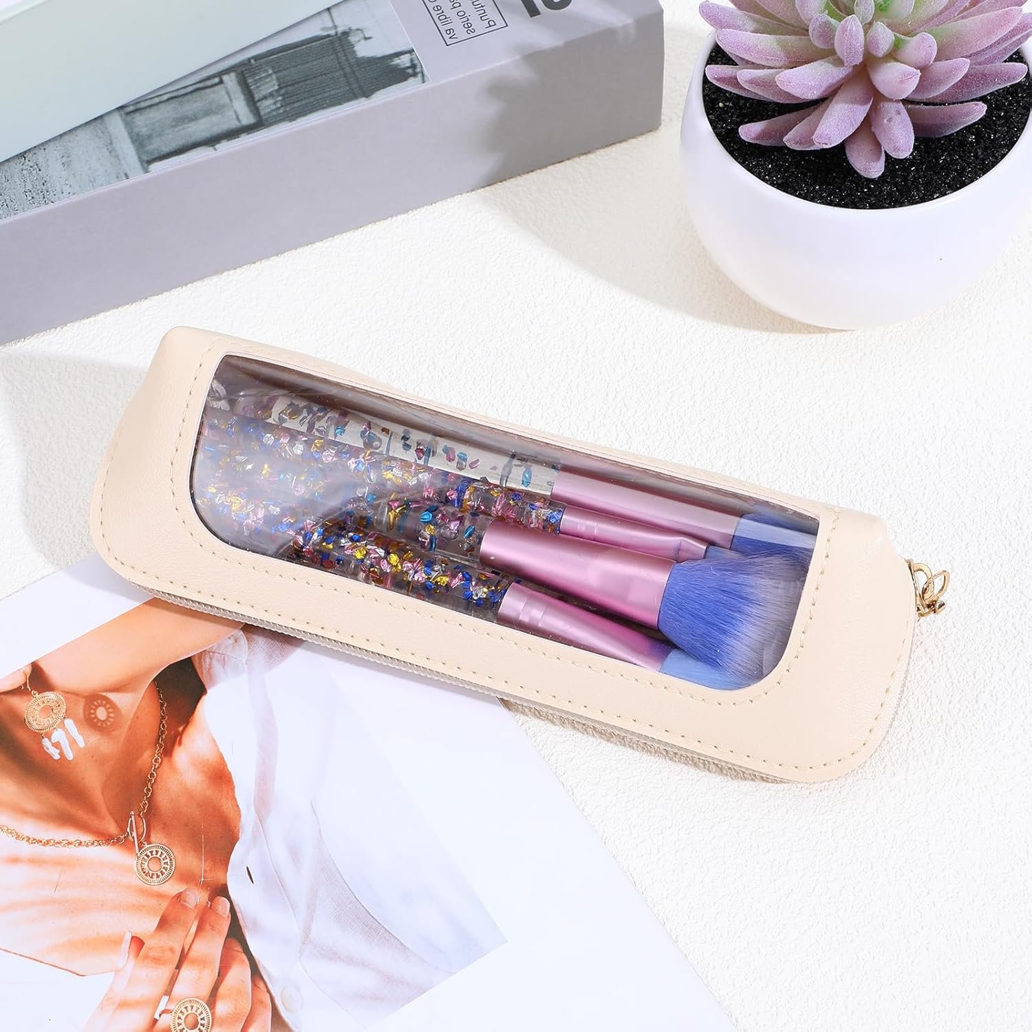 Private Label Small Clear Makeup Bag Custom Logo PU Leather Transparent Waterproof Portable Travel Makeup Brush Case Organizer Pouch with Zipper for Women Home Office Essentials Factory (White) Private Label Small Clear Makeup Bag Custom Logo PU Leather Transparent Waterproof Portable Travel Makeup Brush Case Organizer Pouch with Zipper for Women Home Office Essentials Factory (White)