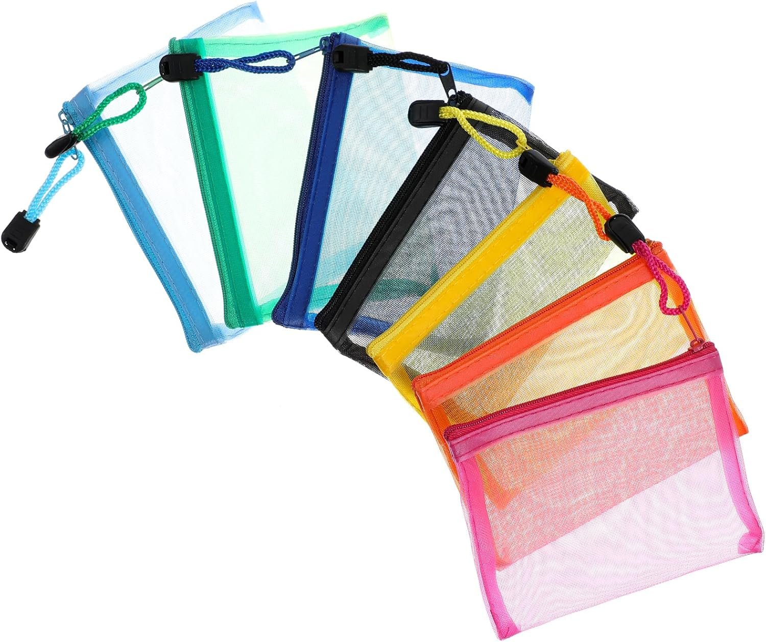 7Pcs Small Mesh Pouch with Zipper, 5" x 4" Mini Travel Mesh Zipper Pouches for Purse Mini Organizer Pouches Perfect for Daily Toiletries Cosmetic Lipstick, Durable Nylon Pouch