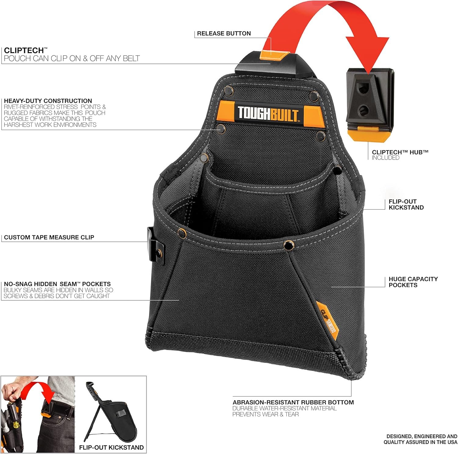 Private Label TOU-CT-05 Custom Logo Supply Pouch Black Manufacturer