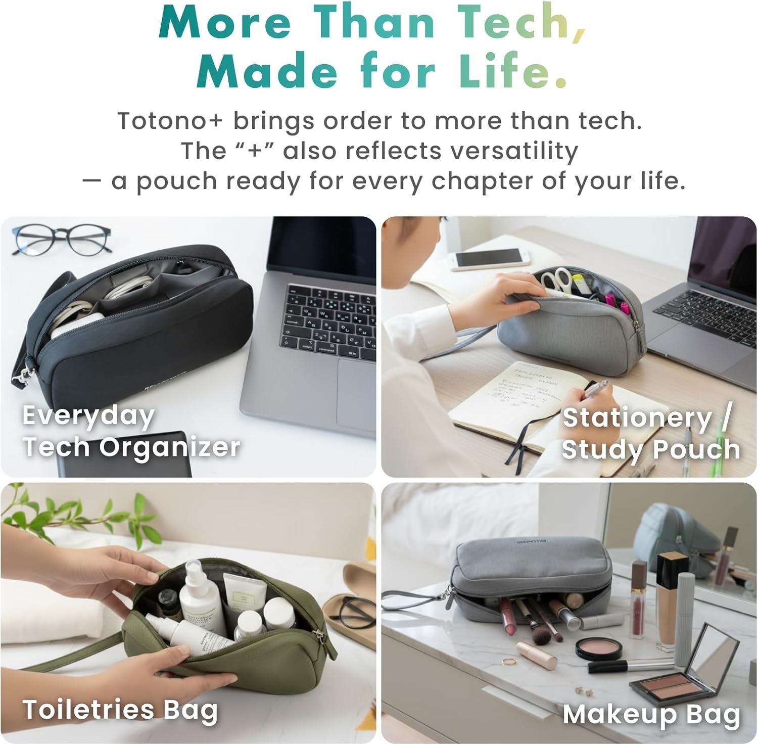 Custom Logo Cord Organizer Tech Pouch | Private Label Travel Electronics Organizer Case for Cables & Chargers | Hidden AirTag Slot & Cable Pass-Through Bamboo Green Manufacturer