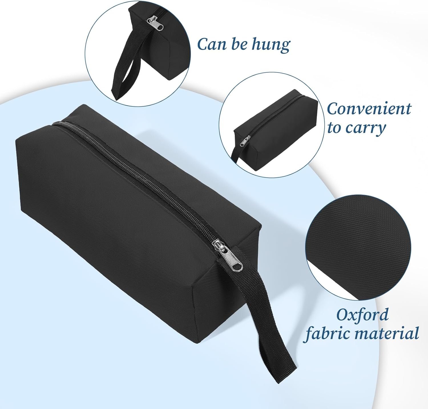 Factory Direct Custom Logo Small Tool Bags Zippered Screwdriver Pouches Black Canvas Utility Storage Organizer Private Label for Screws Screwdrivers Pliers