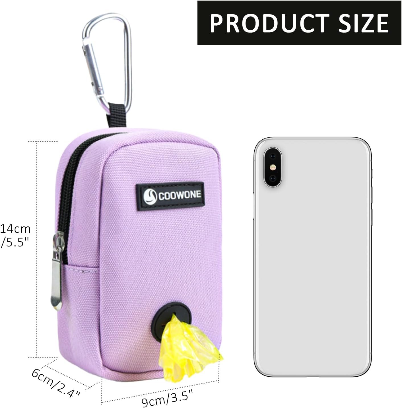 Custom Logo Small Treat Pouch with Dog Bag Dispenser Private Label Portable Walking Bags Purple Supplier