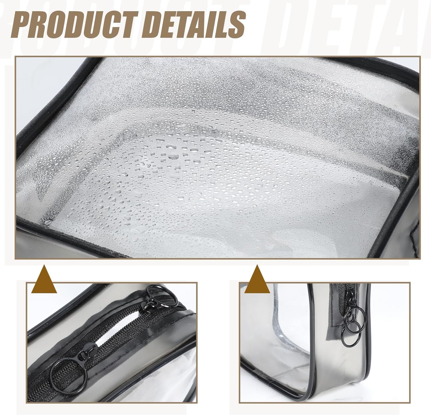 Private Label 2 Pcs Small Clear Mini Makeup Zipper Pouches Black Cosmetic Bags Coin Purses for Travel Essentials Custom Logo Manufacturer