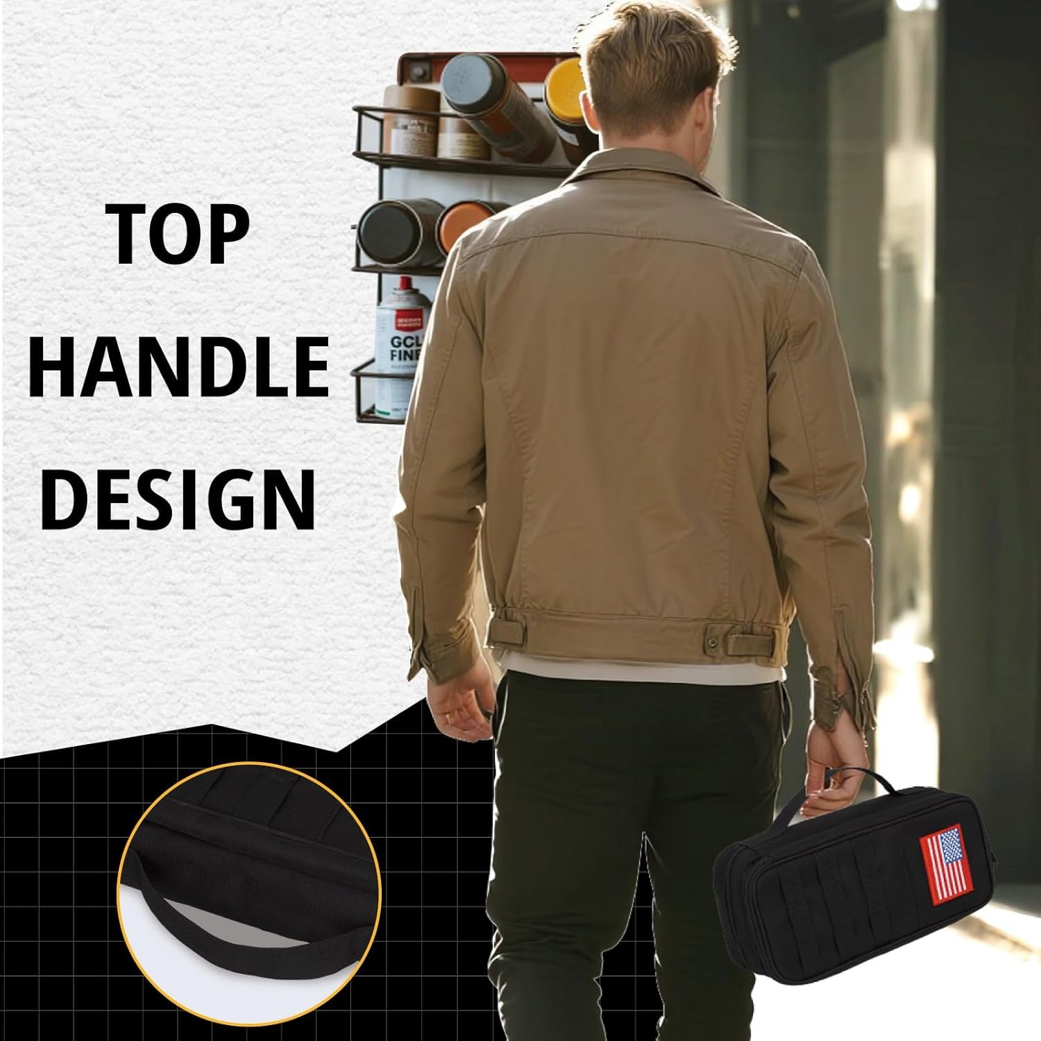 Custom Logo Tactical Tool Bag Wide Mouth Water-Resistant Multi-Purpose Range Pouch with Zipper Handle Manufacturer Heavy Duty Small Toolbox Organizer Private Label for Repairmen Carpenters Handymen